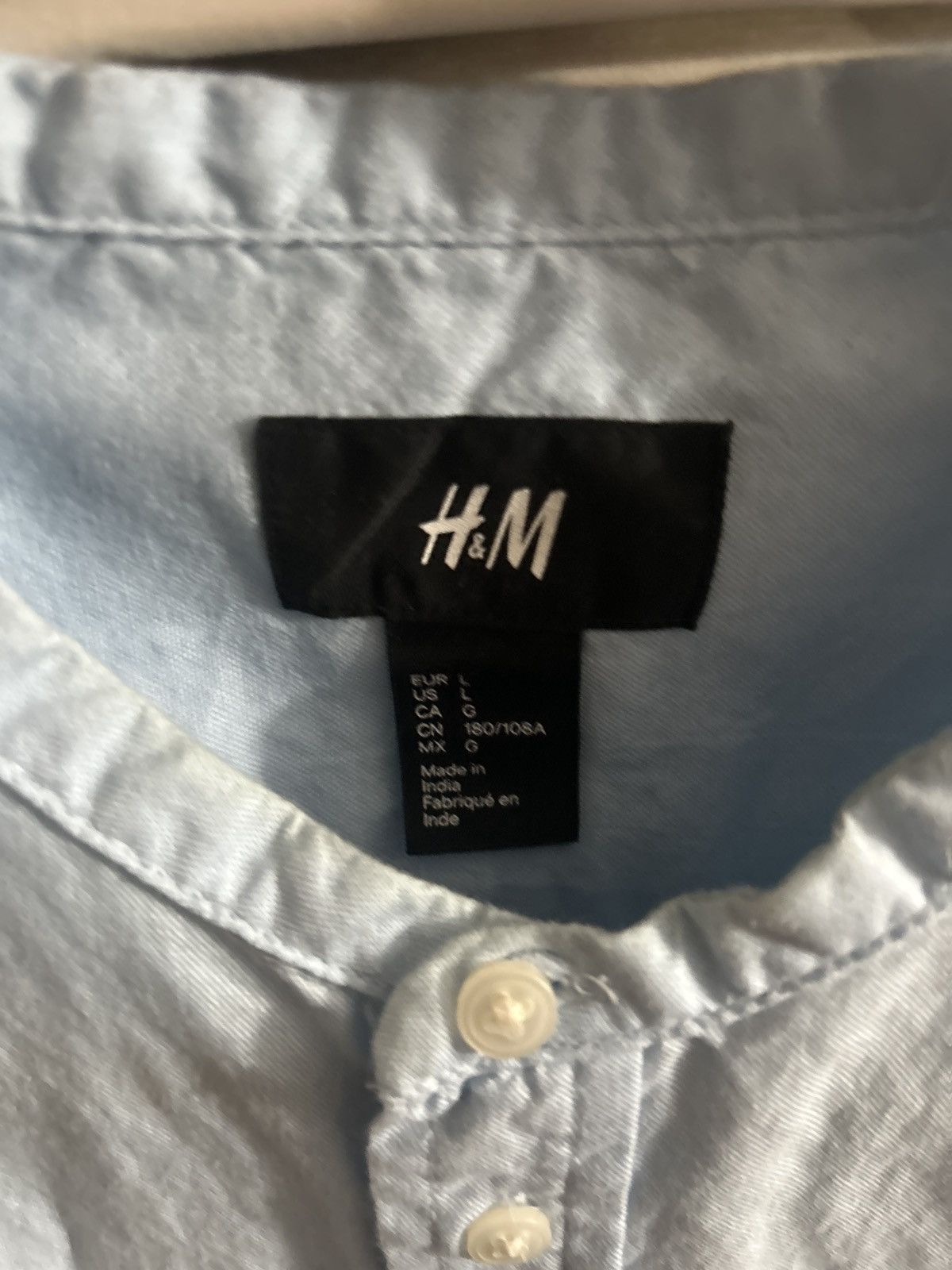 H&M H& M – long sleeve light blue shirt Size US L / EU 52-54 / 3 - 3 Thumbnail