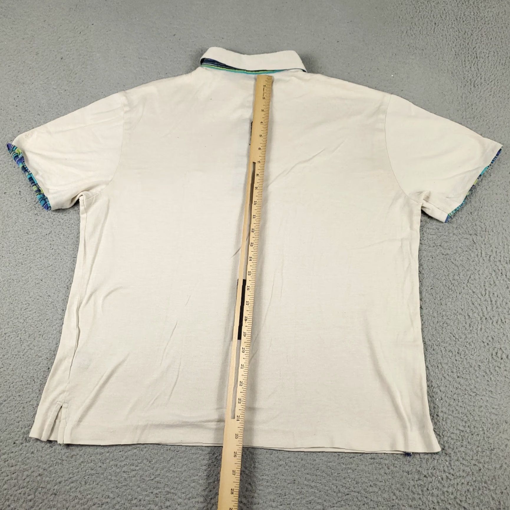 Robert Graham Robert Graham Polo Shirt Mens Large Beige Casual Short Sleeve Activewear Size US L / EU 52-54 / 3 - 3 Thumbnail