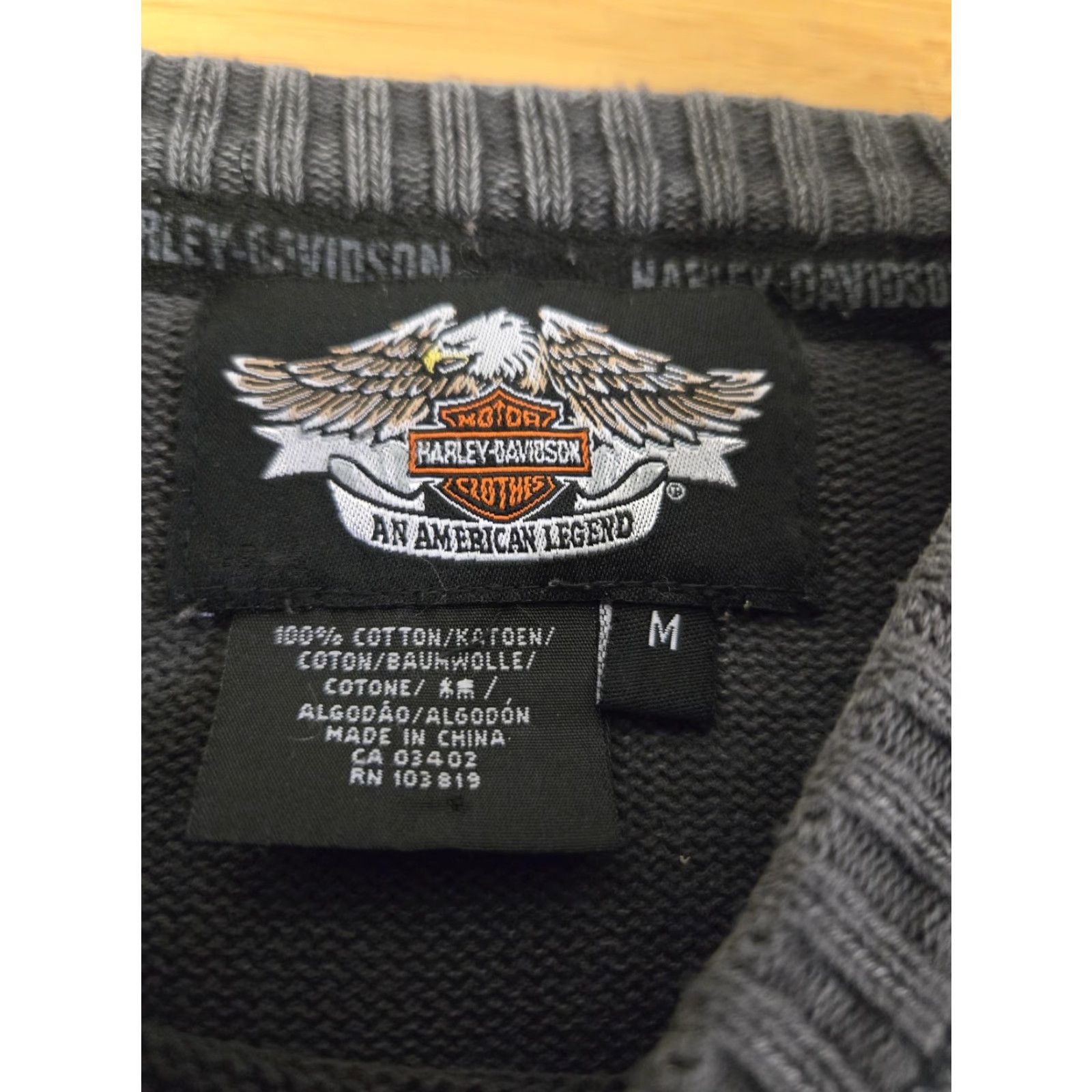 Harley Davidson HARLEY-DAVIDSON Shirt Mens M Gray Raglan Crewneck Knit Pullover Sweater Size US M / EU 48-50 / 2 - 4 Thumbnail