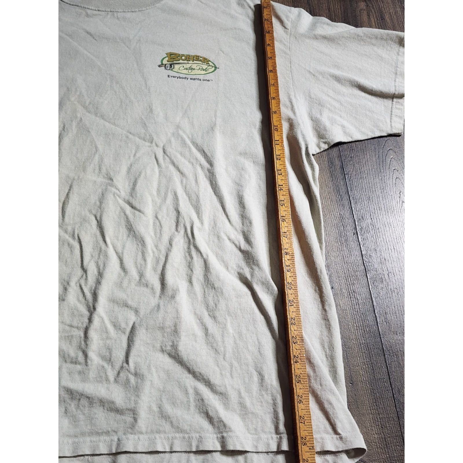 Vintage VINTAGE Boner Sportswear T-Shirt Mens 2XL Fishing Rods Graphic Print Short Sleeve Crew Neck Beige Size US XXL / EU 58 / 5 - 2 Thumbnail