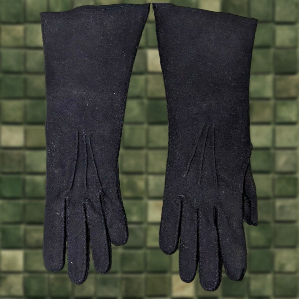 Vintage VTG Grandoe Ladies Mid Length Size 6 Cotton Black Driving Gloves Womens KP21 Size ONE SIZE - 1 Thumbnail