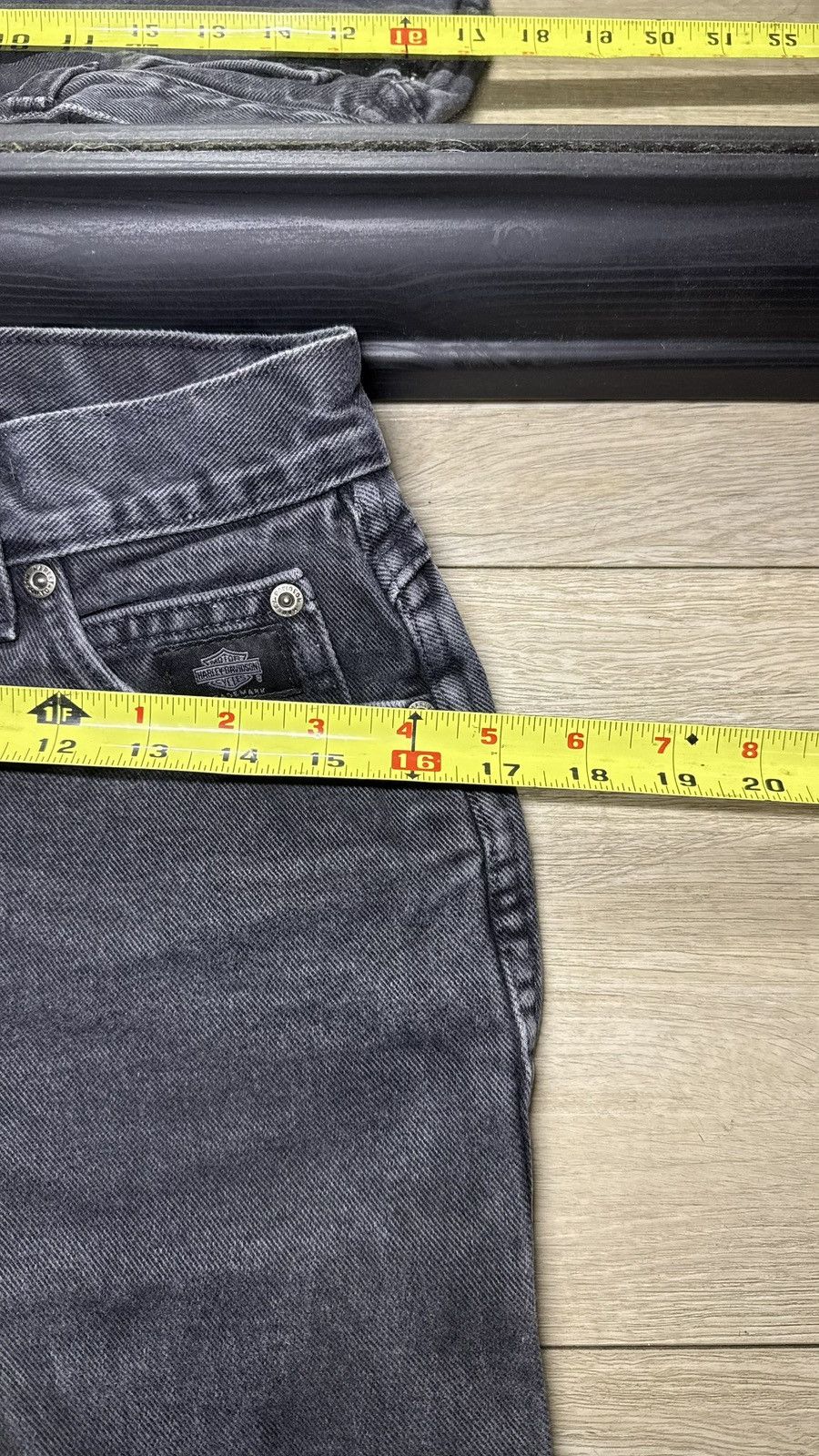 Harley Davidson Y2K 2000s Harley Davidson Black Denim Jean Straight Baggy Size US 34 / EU 50 - 9 Thumbnail