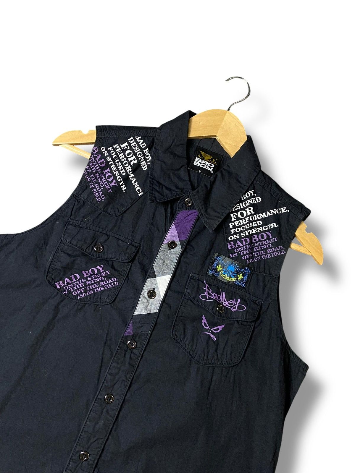 Japanese Brand Bad Boy Brand Sleeveless Button Up Shirt (149) Size US L / EU 52-54 / 3 - 2 Thumbnail