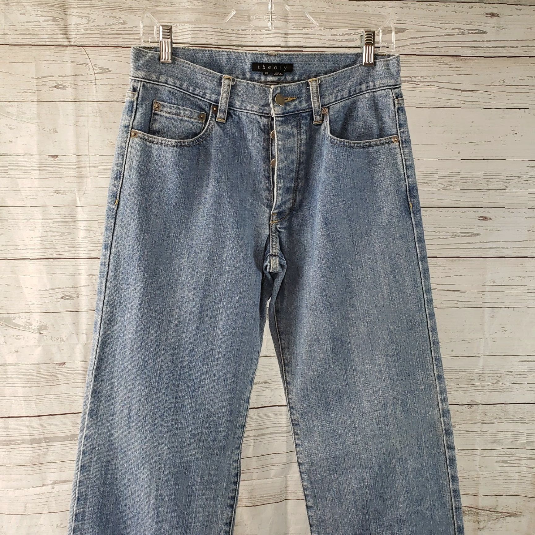 Theory Theory Jeans Mens Sz 28 Blue Light Wash Button Fly Cotton Blend 32 Inseam Straight Denim N/A Mens Size US 28 / EU 44 - 2 Thumbnail