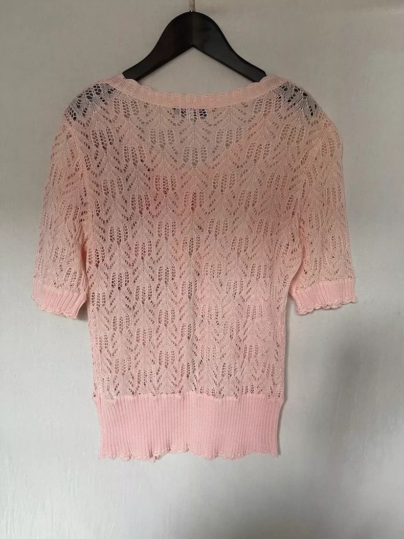 Kenzo KENZO Pink lace crochet sweater Size L / US 10 / IT 46 - 8 Thumbnail