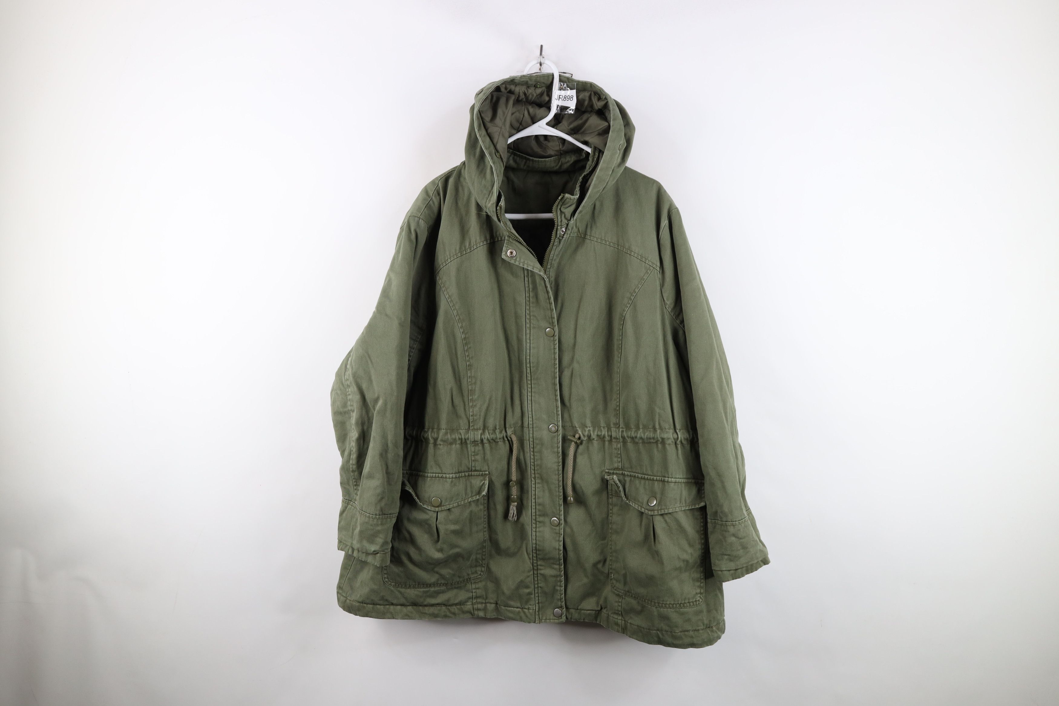 Vintage Vintage 90s Streetwear Style Quilted Hooded Field Jacket Size 3XL / US 20-22 - 1 Thumbnail