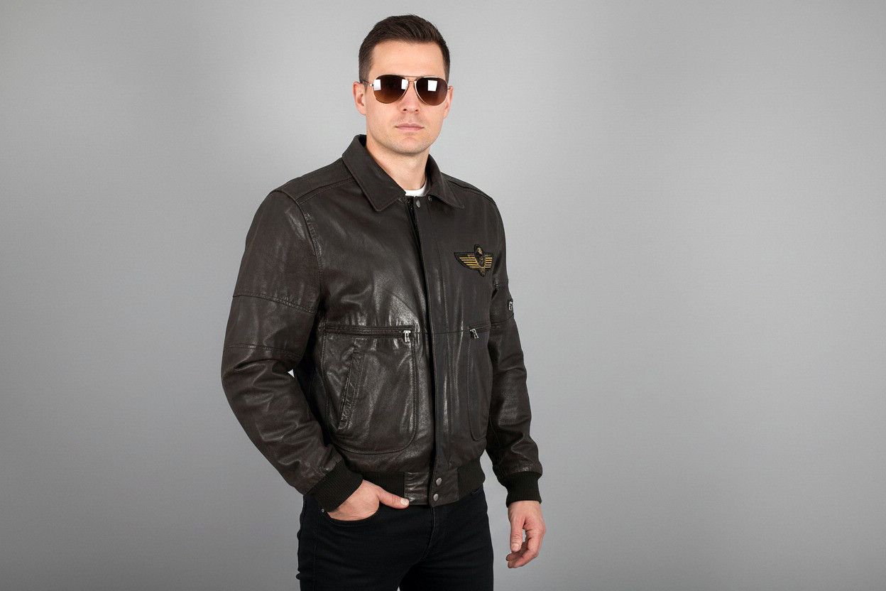 Vintage Vintage 90s men's flight A2 leather bomber jacket Size US M / EU 48-50 / 2 - 2 Thumbnail