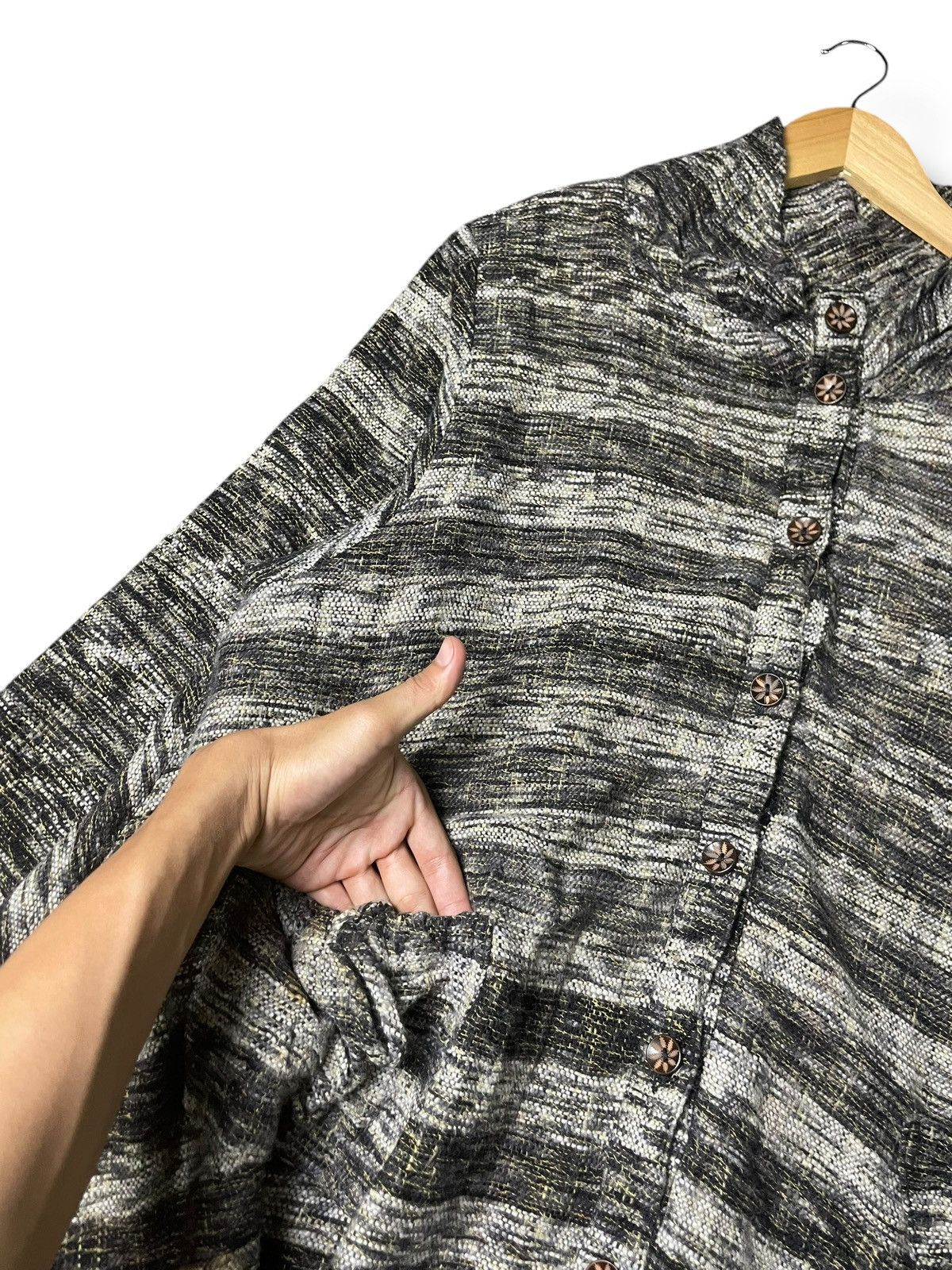 Japanese Brand × Vintage Japanese Brand Striped Flare Long Jacket (56) Size US L / EU 52-54 / 3 - 6 Thumbnail
