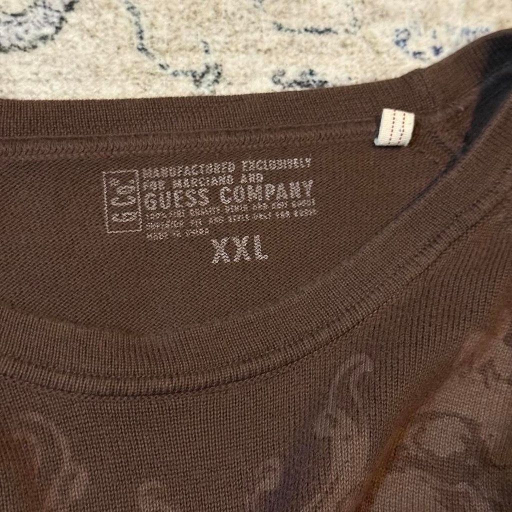 Guess 2000s Guess Company Brown Gothic Pullover Y2K Sweater - 2XL Size US XL / EU 56 / 4 - 4 Thumbnail
