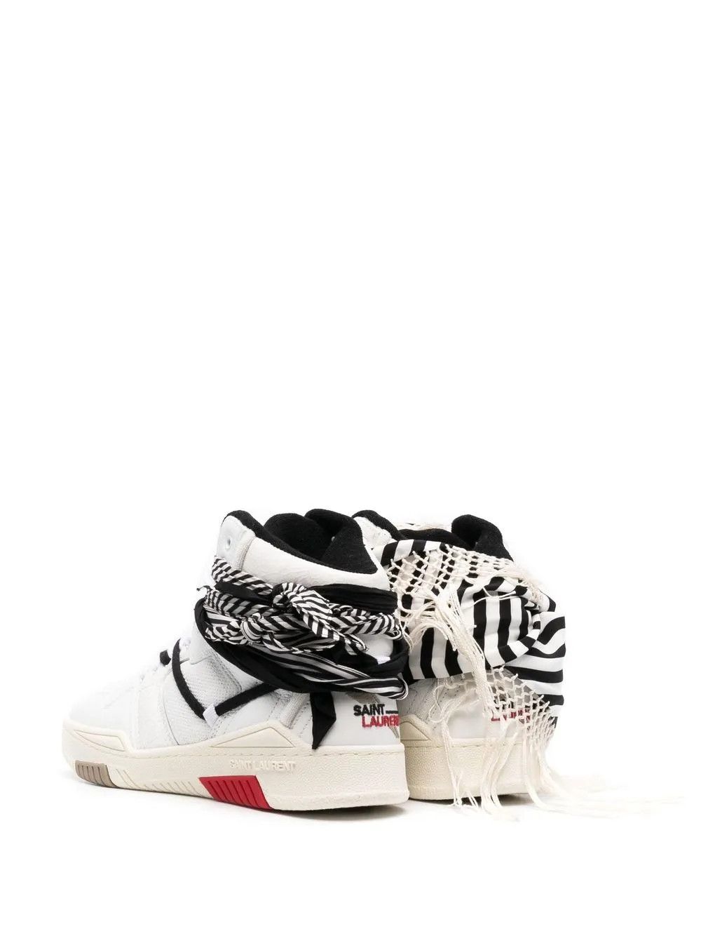 Saint Laurent Paris o1y0325 Logo Hi-Top Sneakers in White/Black Size US 9 / EU 42 - 4 Thumbnail
