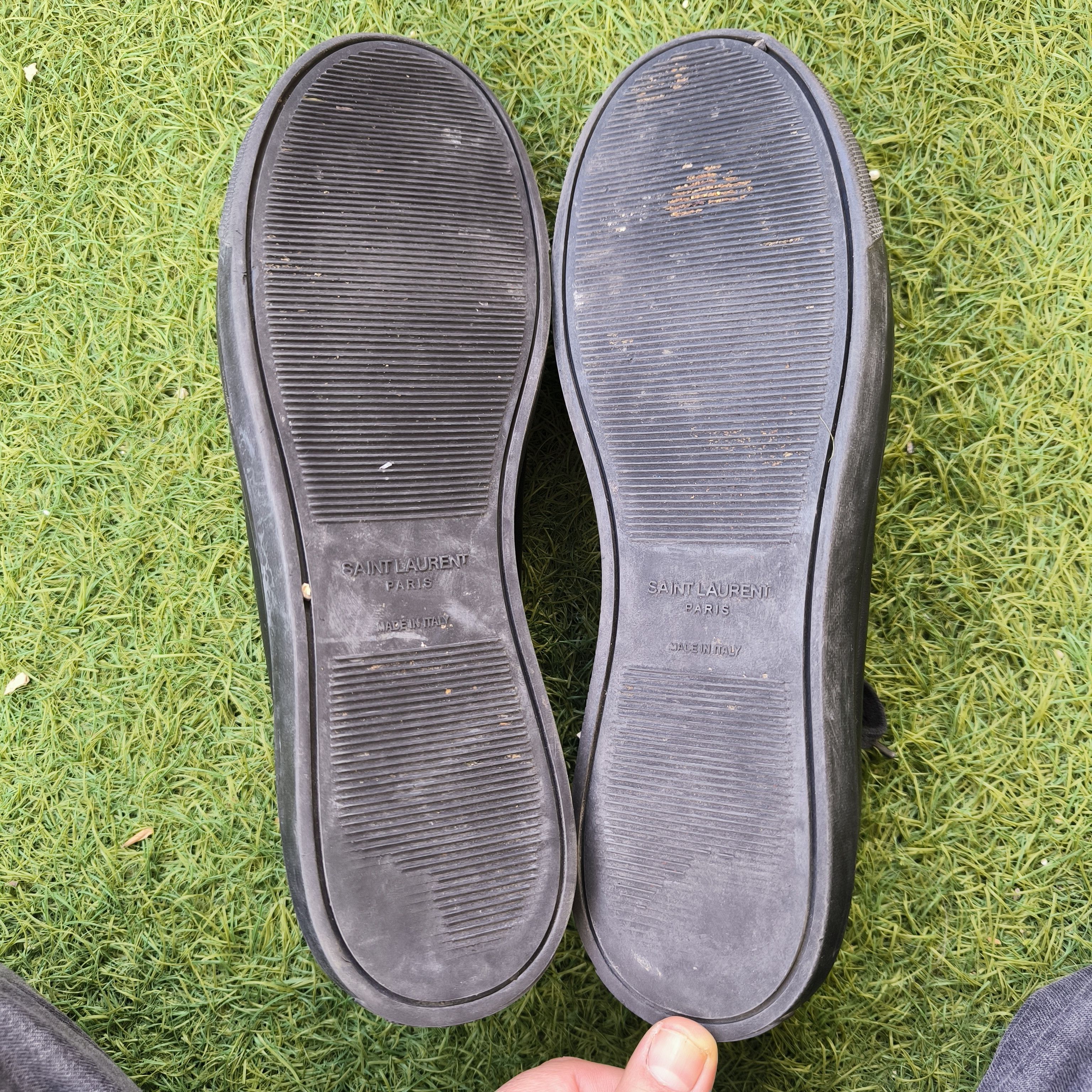 Saint Laurent Paris Saint Laurent Black Leather Low Top Sneakers Made in Italy Size US 9.5 / EU 42-43 - 10 Thumbnail