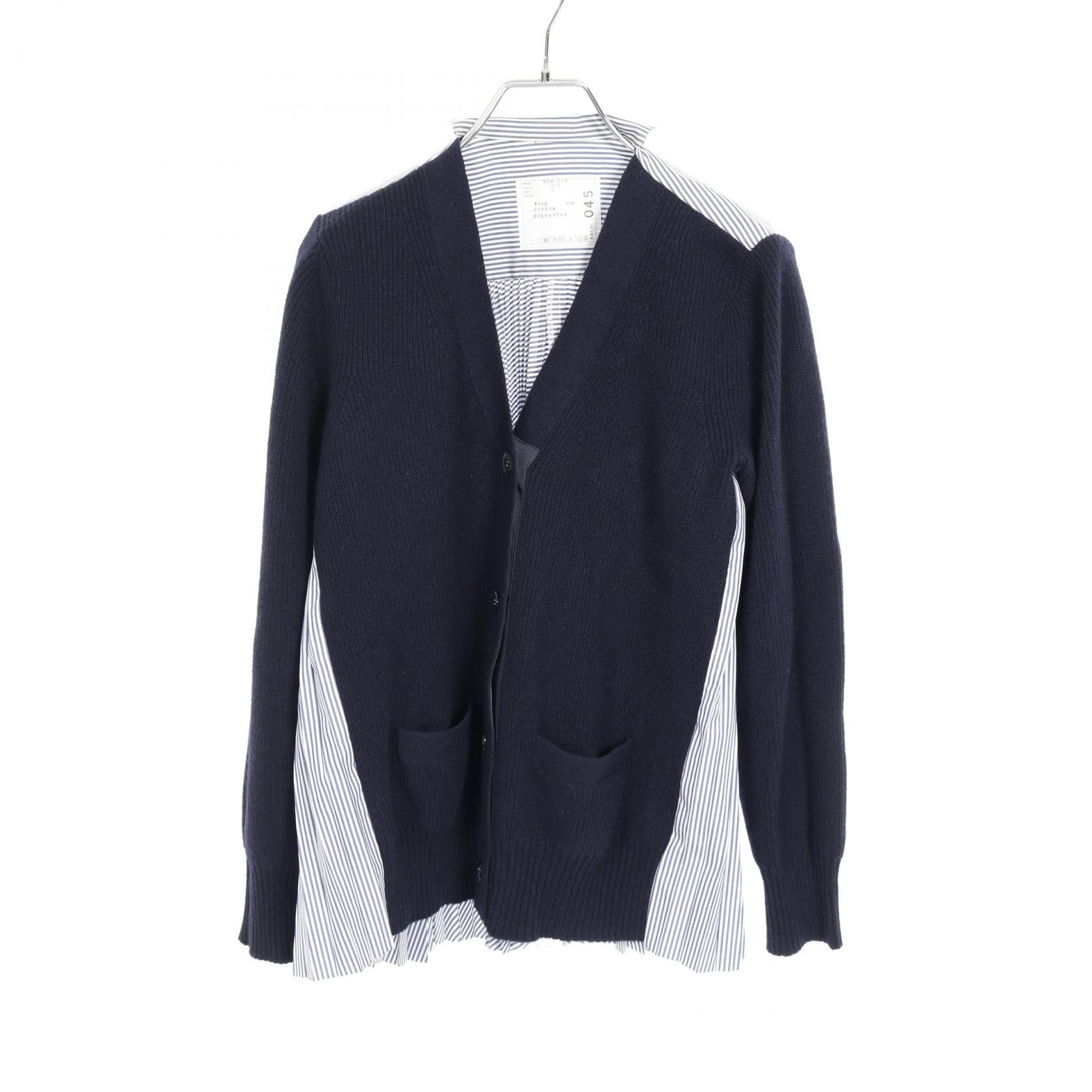 Sacai Sacai Sacai Stripe Pleats Shirt Wool Cotton Top Cotton Tops SCW-045 Size ONE SIZE - 1 Thumbnail