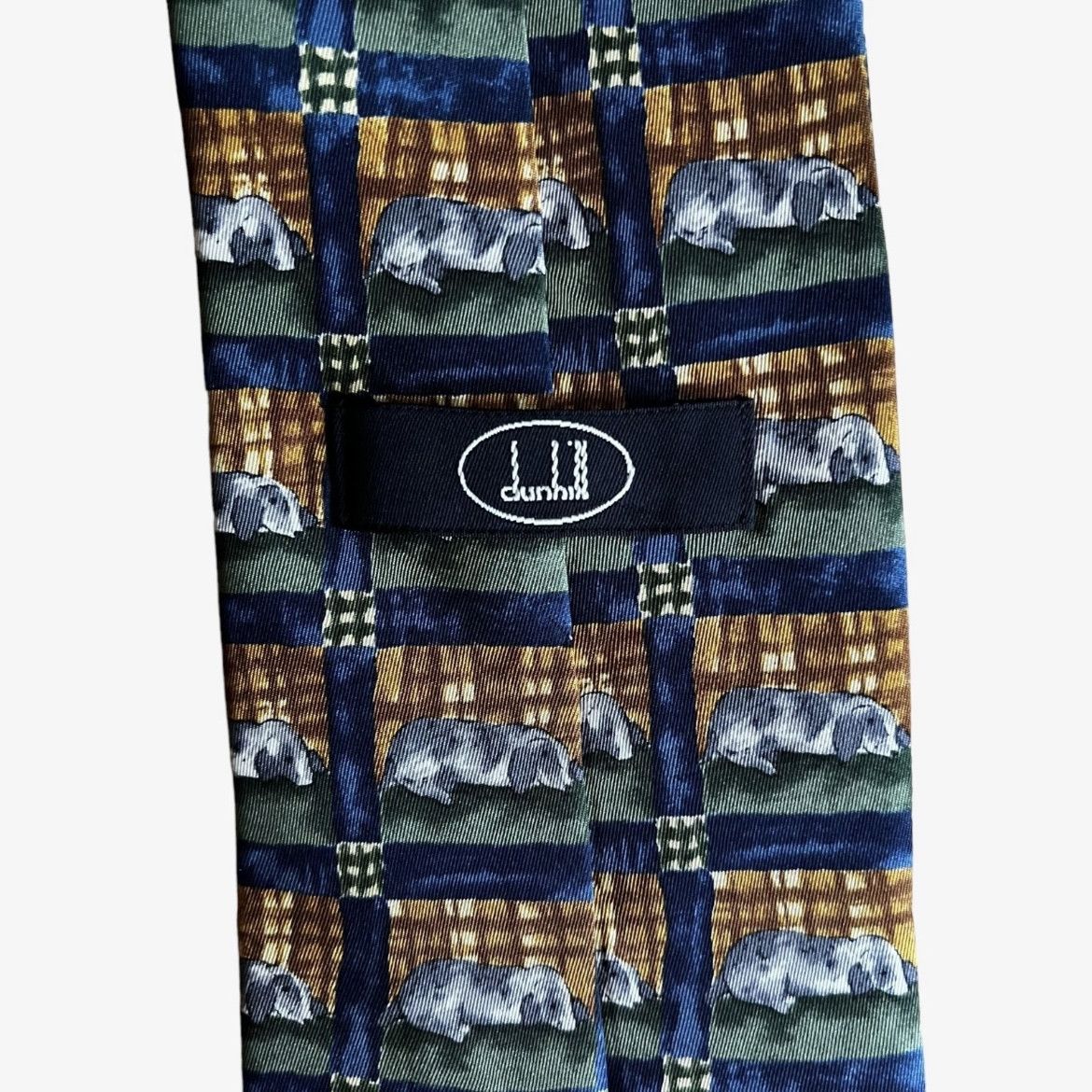 Alfred Dunhill Vintage 80s Burberry Slim Tie With Embroidered Knight Crest Size ONE SIZE - 2 Thumbnail