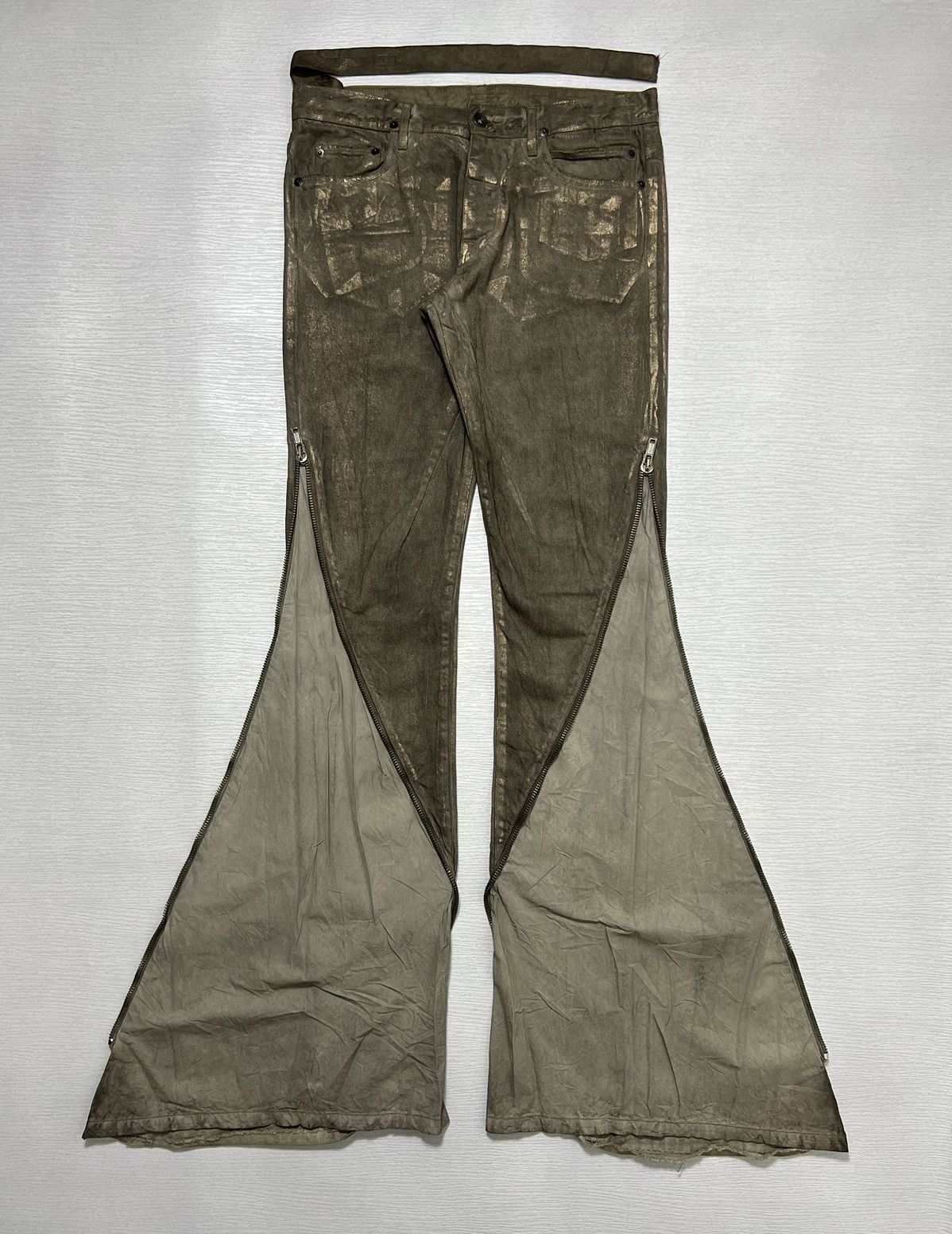 image of Rick Owens x Rick Owens Drkshdw F/w 2010 “Gleam” Banana Cut Denim Jeans in Silver Grey (Size 28)