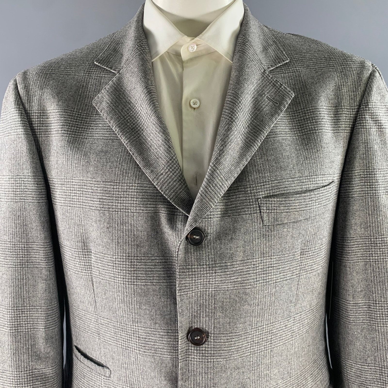 Brunello Cucinelli BRUNELLO CUCINELLI Size 46 Glen Check Cashmere Sport Coat Size 46R - 2 Thumbnail