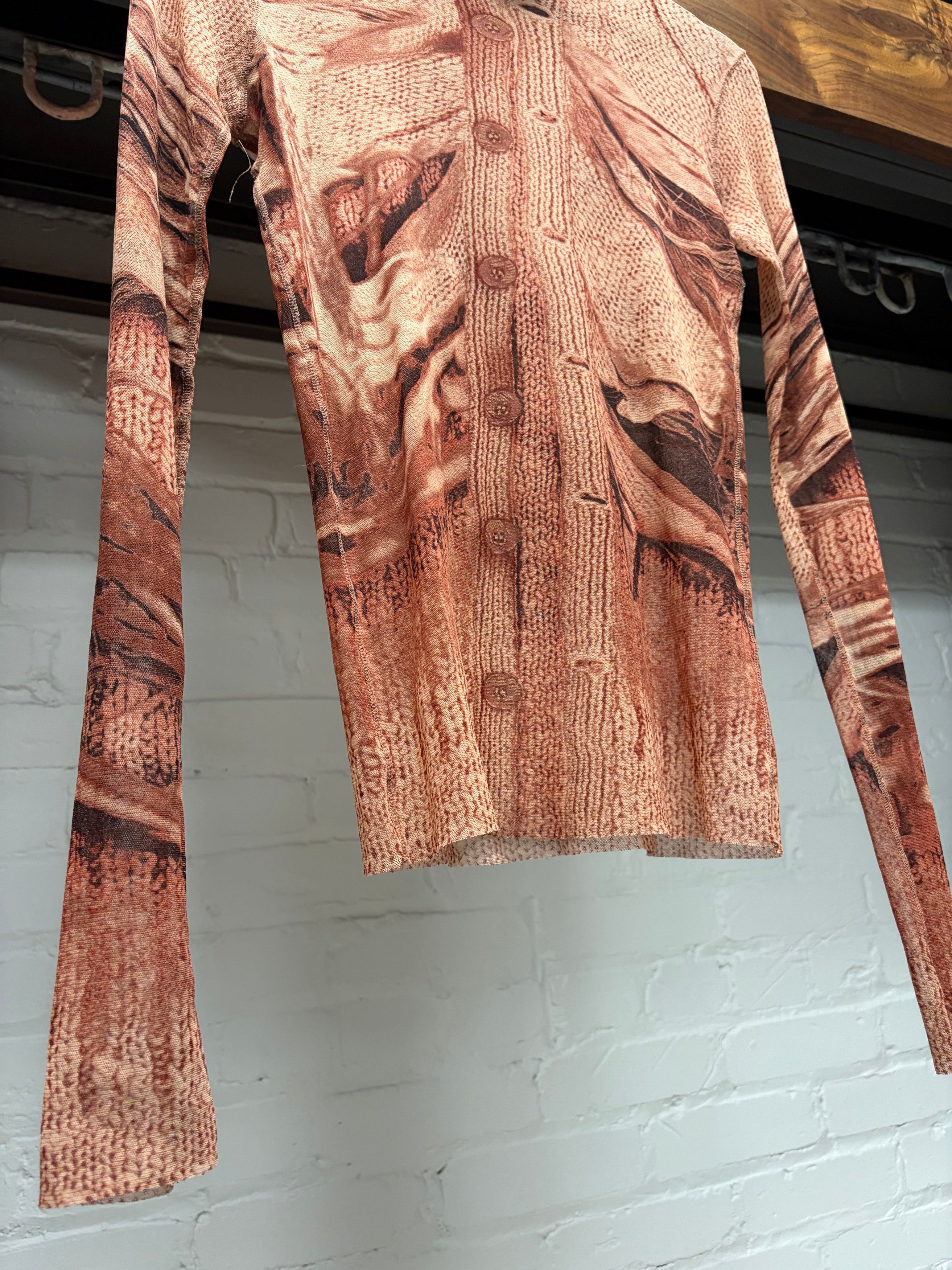 Other SS2004 Jean Paul Gaultier ‘Trompe L’œil’ Mesh ‘Button Up’ Top Size S / US 4 / IT 40 - 2 Thumbnail