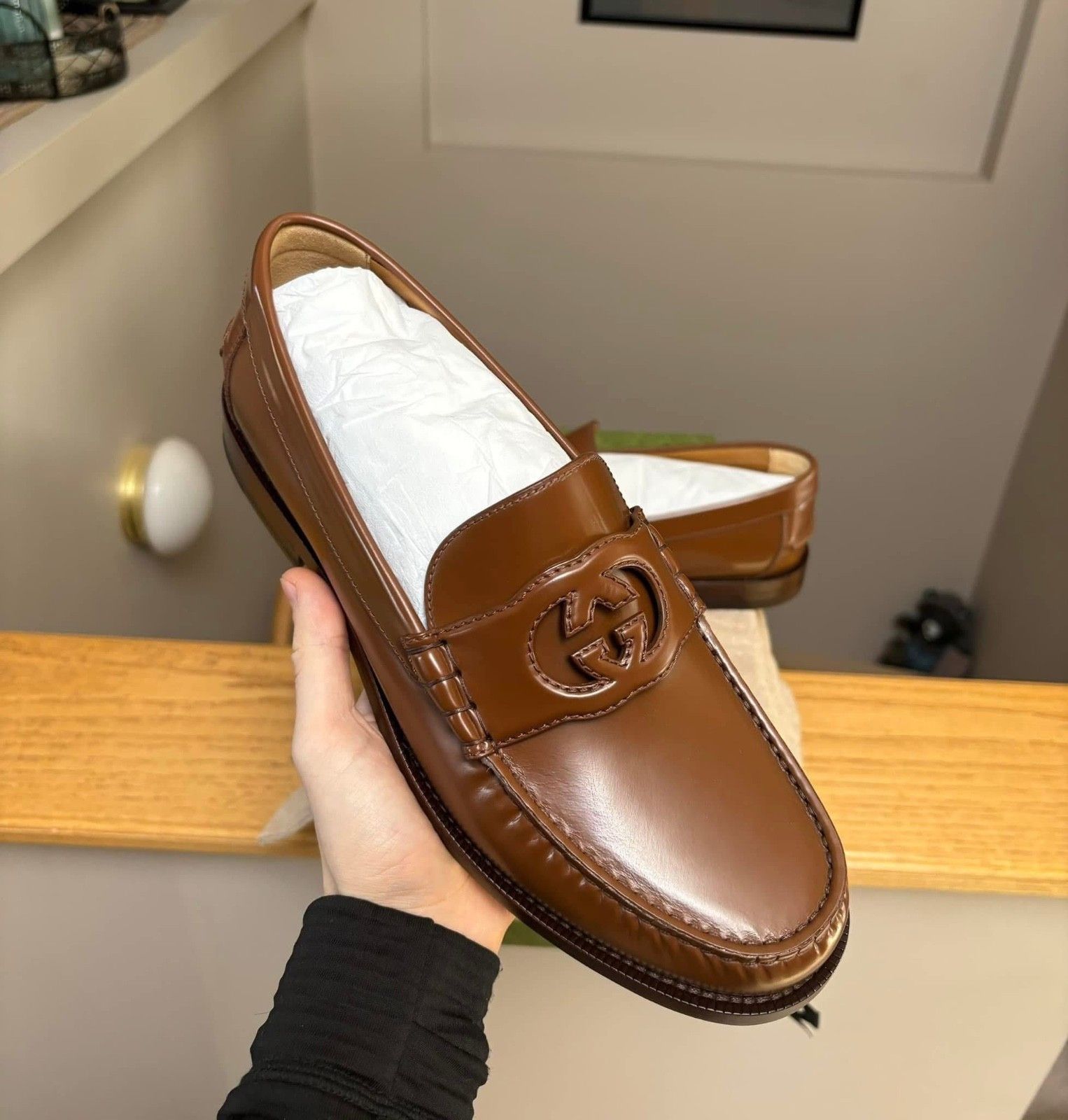 Gucci Gucci Brown Leather Moccasin Loafers Shoes - 42EU / 9US Size US 9 / EU 42 - 2 Thumbnail