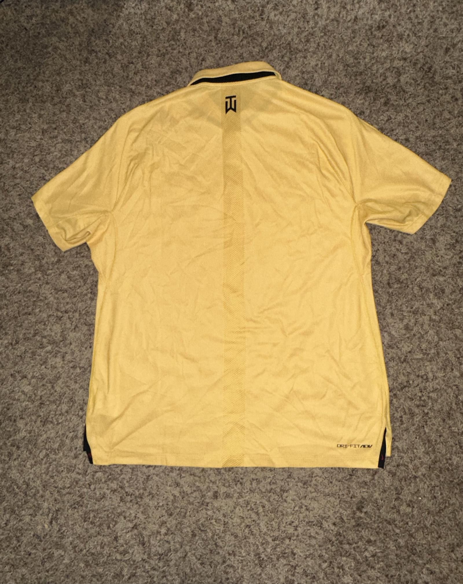 Nike Nike Men's Dri-FIT ADV Tiger Woods Golf Yellow Polo Size US L / EU 52-54 / 3 - 6 Thumbnail
