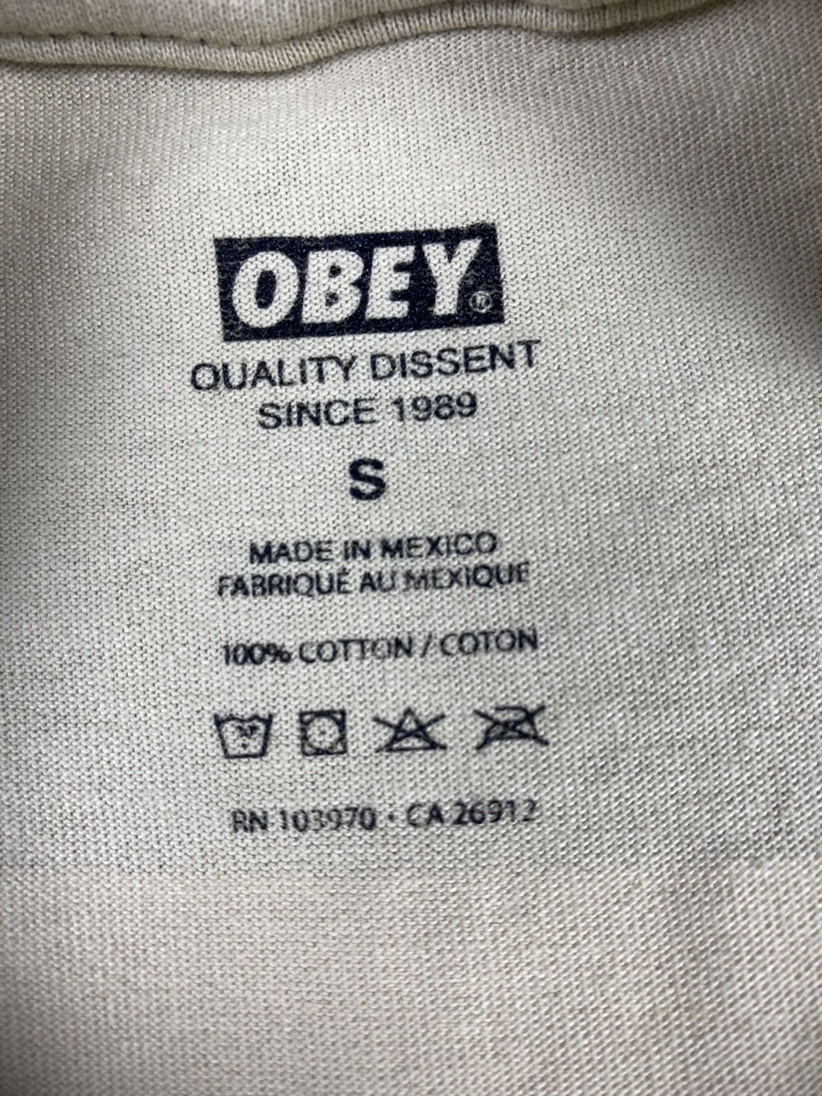 Obey Obey T Shirt Tee Size S Size US S / EU 44-46 / 1 - 14 Thumbnail