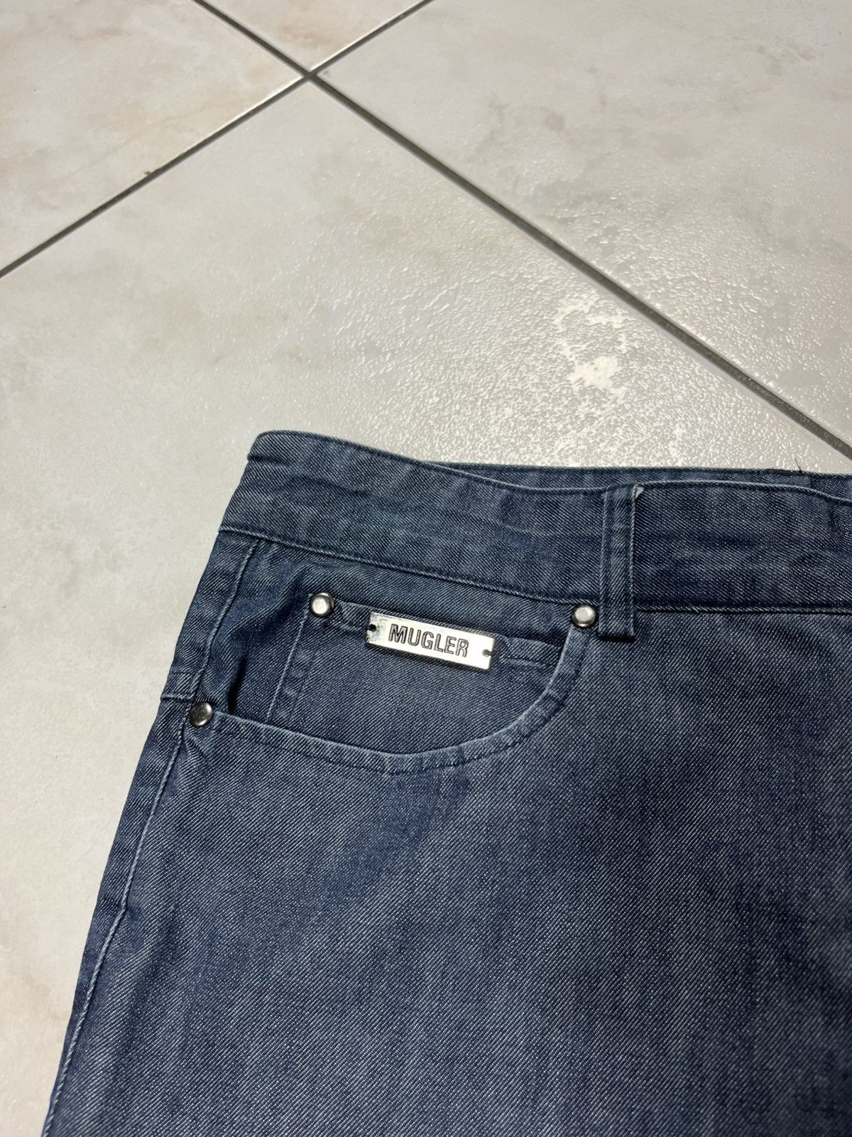 Designer × Mugler × Thierry Mugler Vintage Thierry Mugler men denim jeans pants alien goth dark Size US 34 / EU 50 - 12 Thumbnail