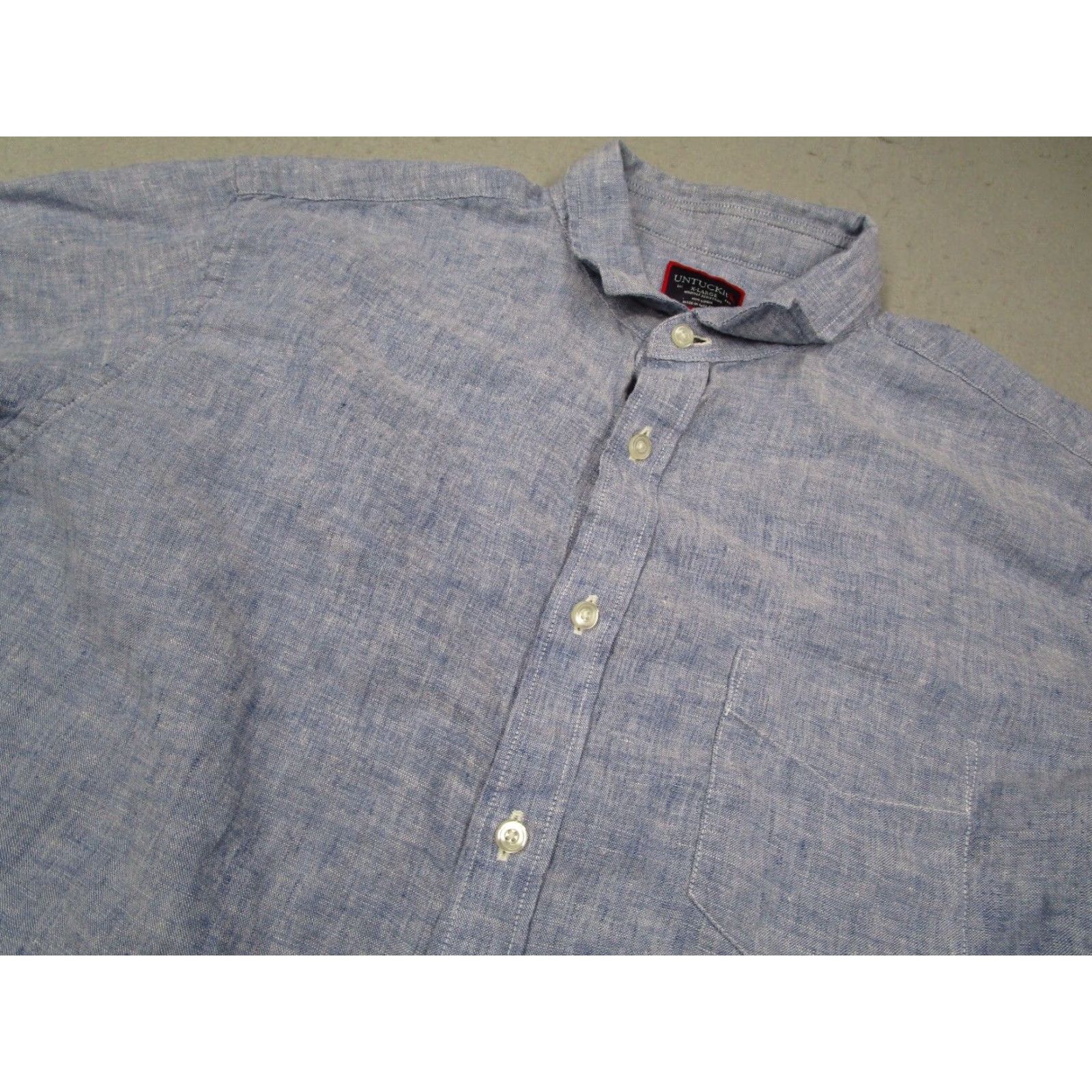UNTUCKit UNTUCKit Mens Blue Linen Button Up Shirt Extra Large Short Sleeve Wrinkle Resistant Breathable Size US XL / EU 56 / 4 - 2 Thumbnail