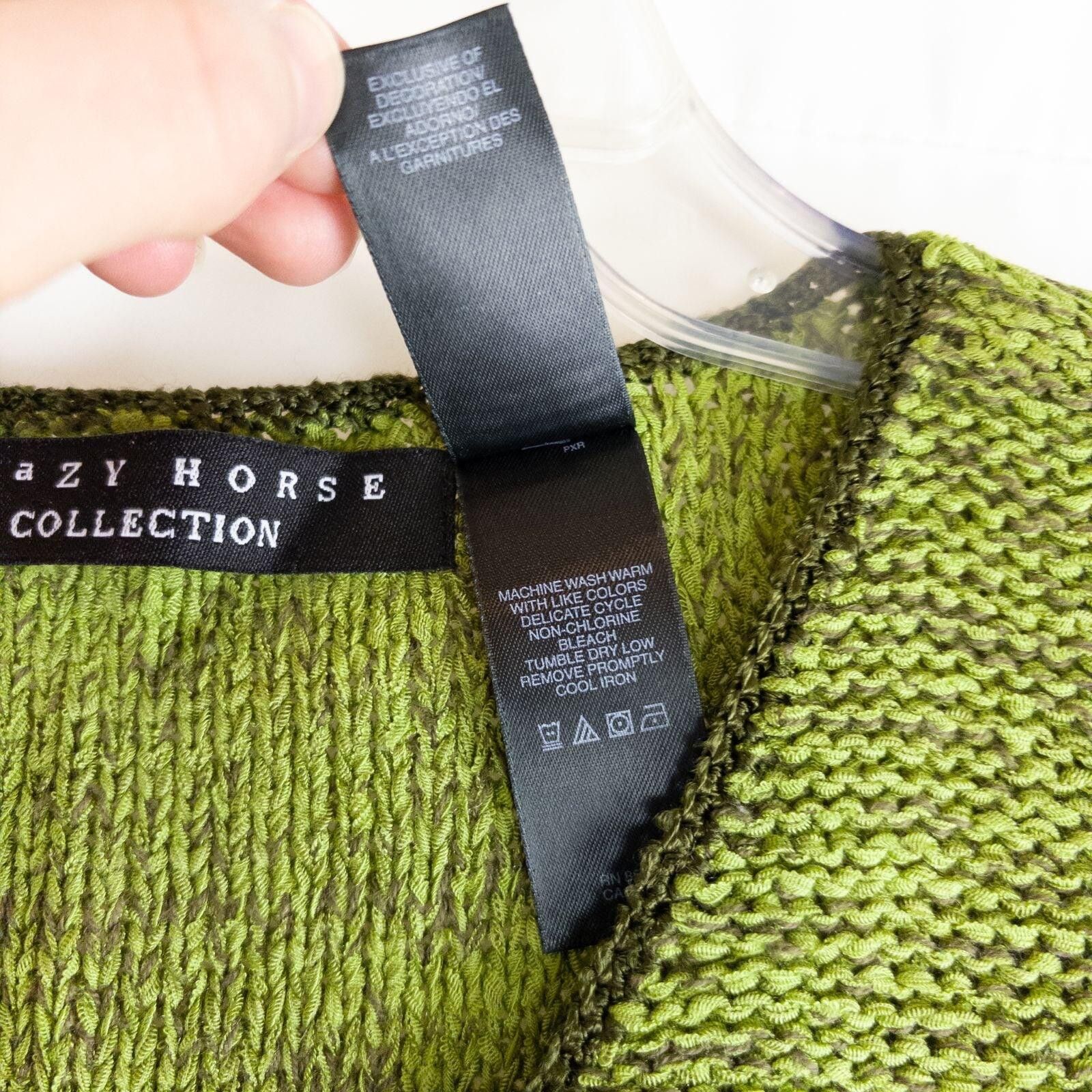 Other Crazy Horse Vintage Green Solid Sweater Vest Womens Large Size L / US 10 / IT 46 - 10 Thumbnail
