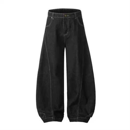 Japanese Brand × Jean Men's loose wide-leg jeans with letter embroidery pockets Size US 32 / EU 48 - 1 Thumbnail