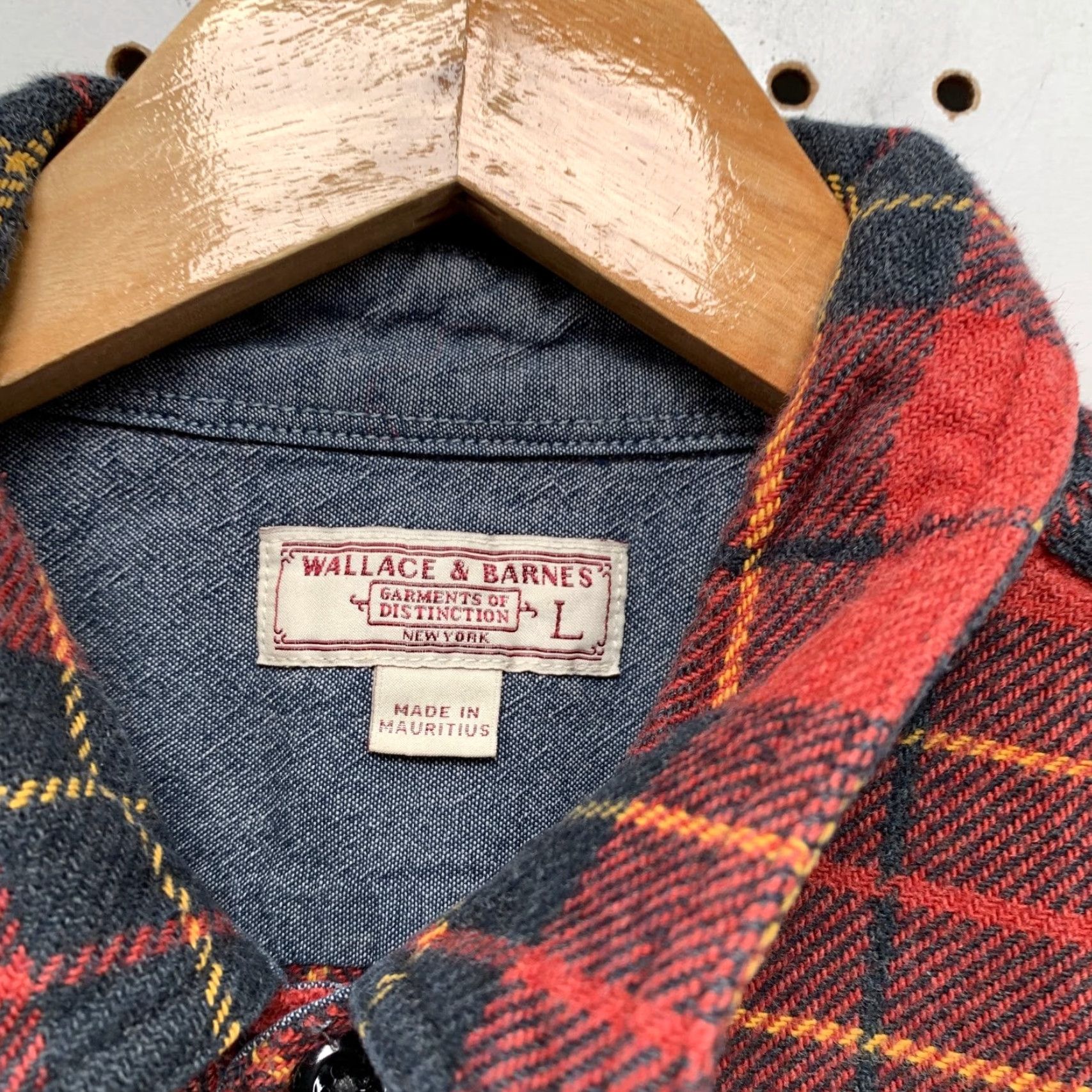 Wallace & Barnes VINTAGE Wallace & Barnes Flannel Button Shirt Mens Large Red Plaid Work Lumberjack Size US L / EU 52-54 / 3 - 5 Thumbnail