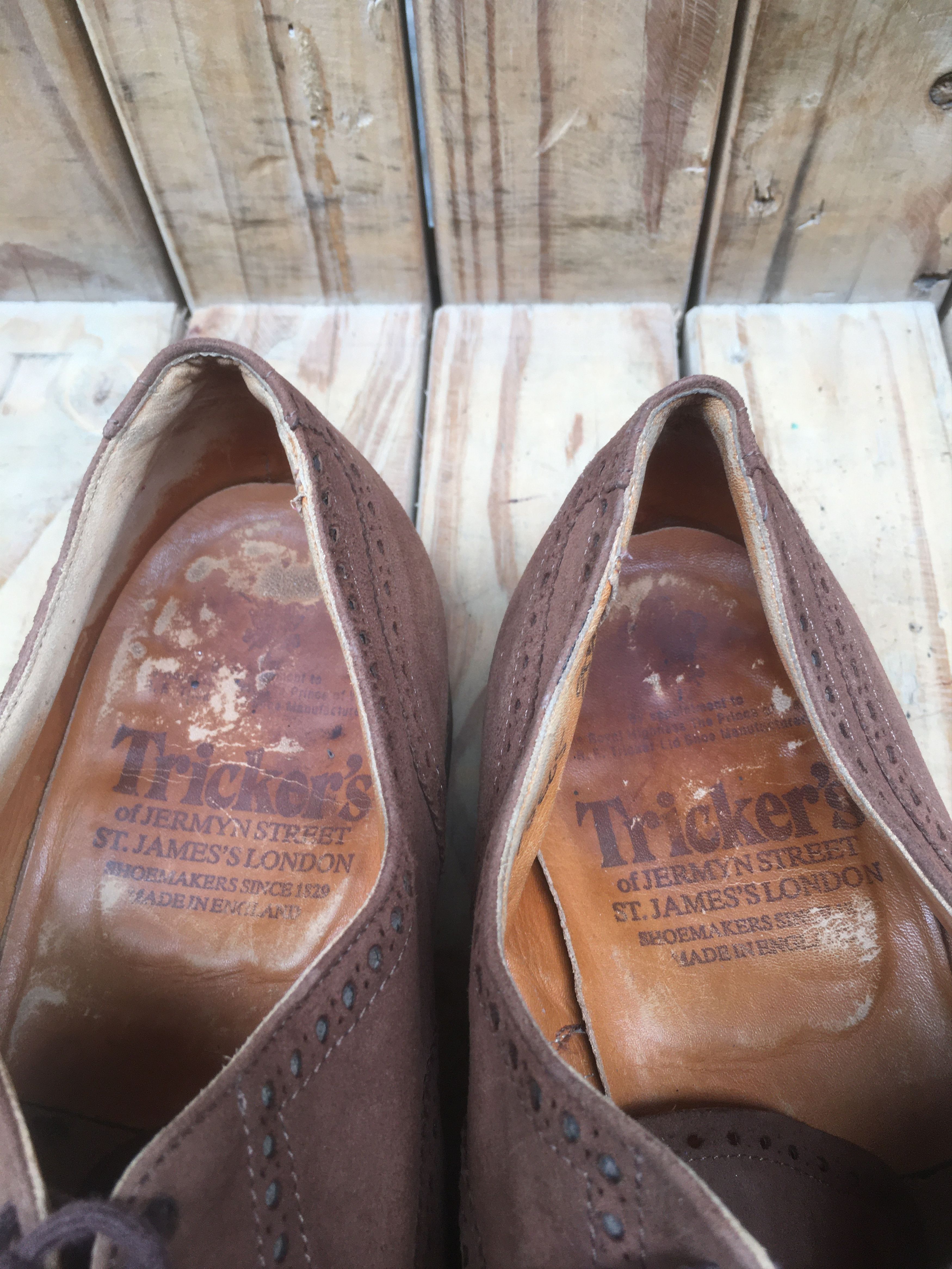 Tricker's Trickers Full Wing Tip suede Brown Mens Dress Shoes USA 11 Size US 11 / EU 44 - 16 Thumbnail