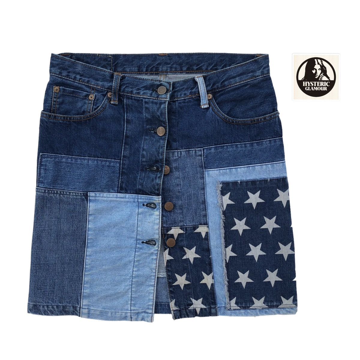 Hysteric Glamour Hysteric Glamour Patchwork Star Button Down Denim Skirt Size 30" / US 8 / IT 44 - 1 Thumbnail
