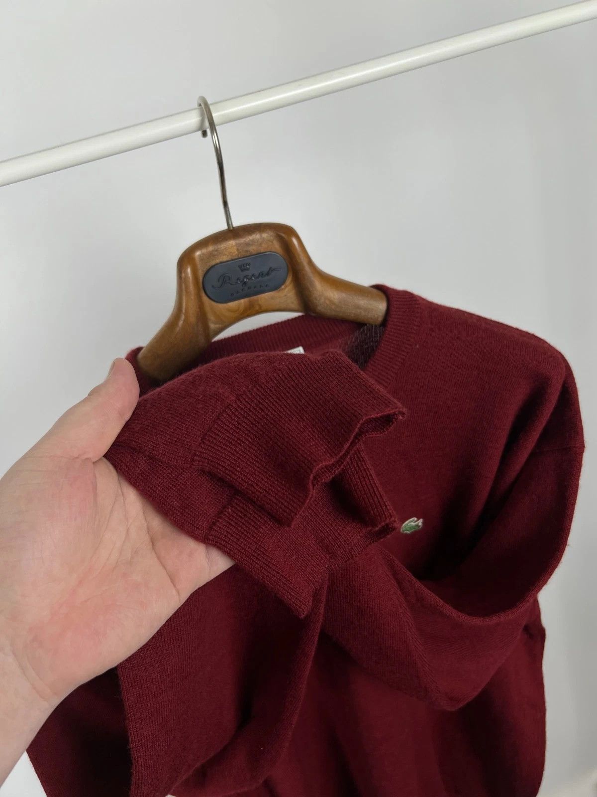 Lacoste Lacoste Burgundy Wool Blend Sweater Pullover Long Sleeve Size US XL / EU 56 / 4 - 6 Thumbnail