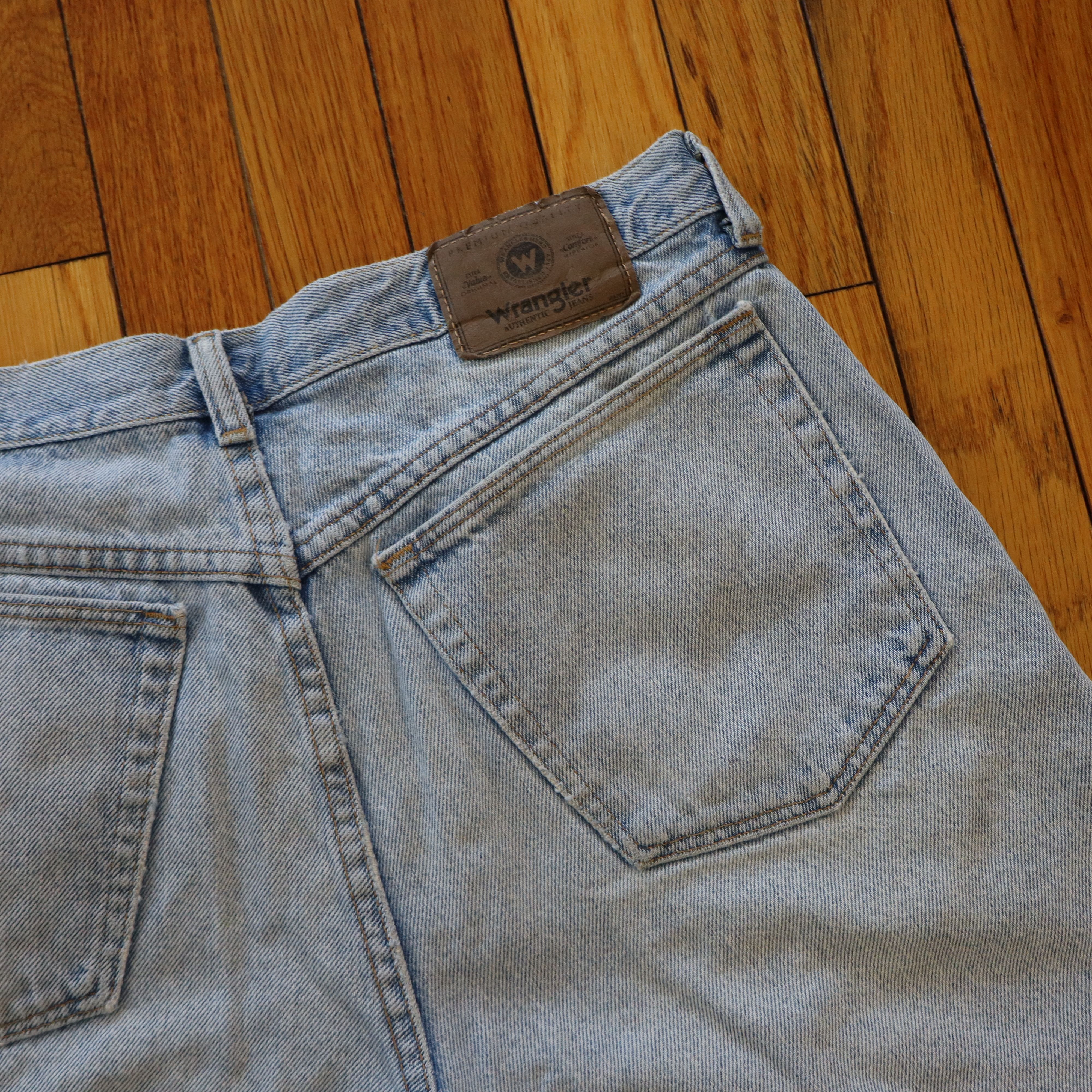 Carhartt × Dickies × Wrangler 90s Y2K Free Ballin Wide Leg Baggy Skater Denim Shorts Jorts Size US 31 - 6 Thumbnail