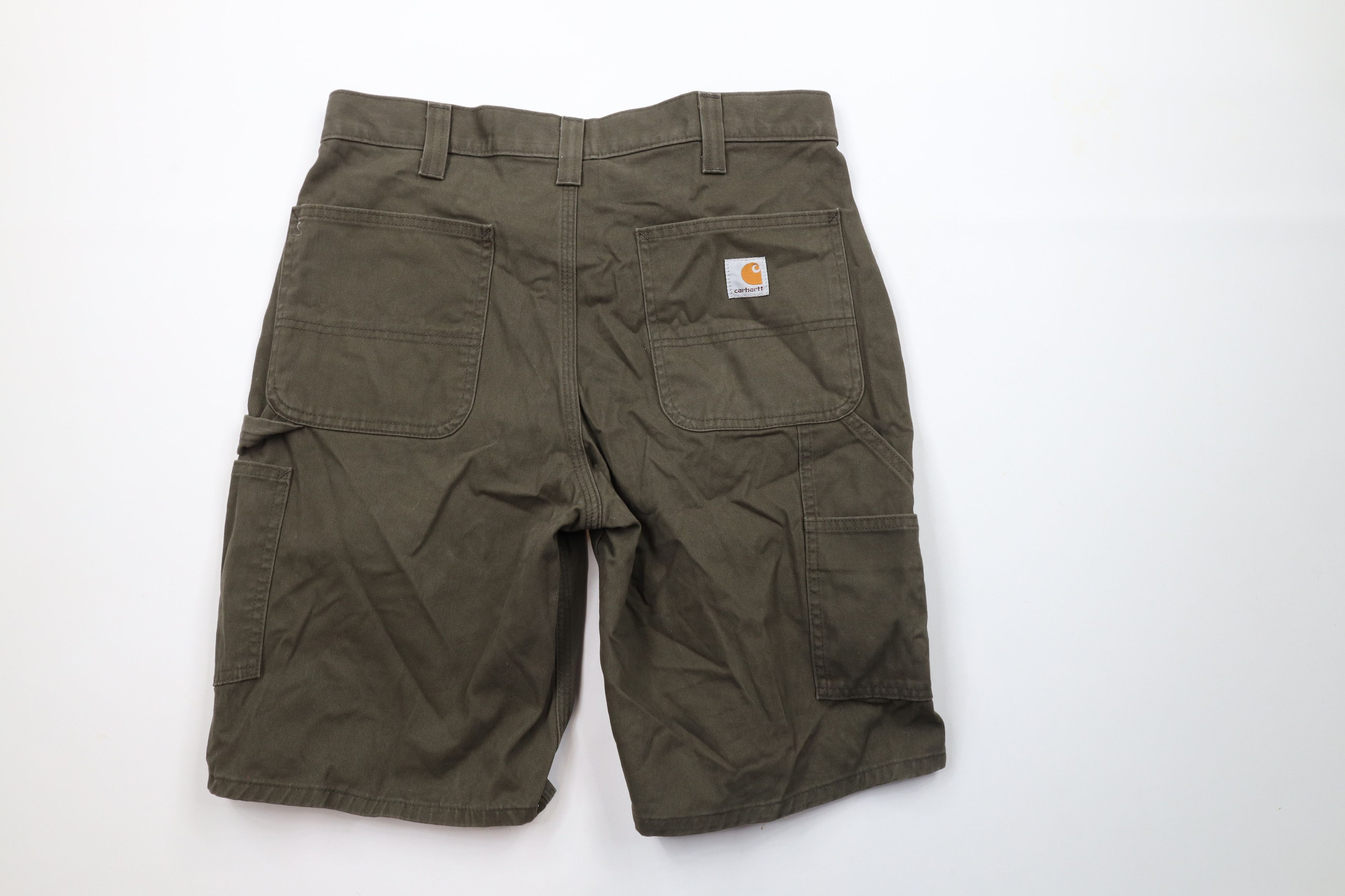 Carhartt × Vintage Vintage Carhartt Spell Out Relaxed Fit Dungaree Shorts Green Size US 33 - 7 Thumbnail