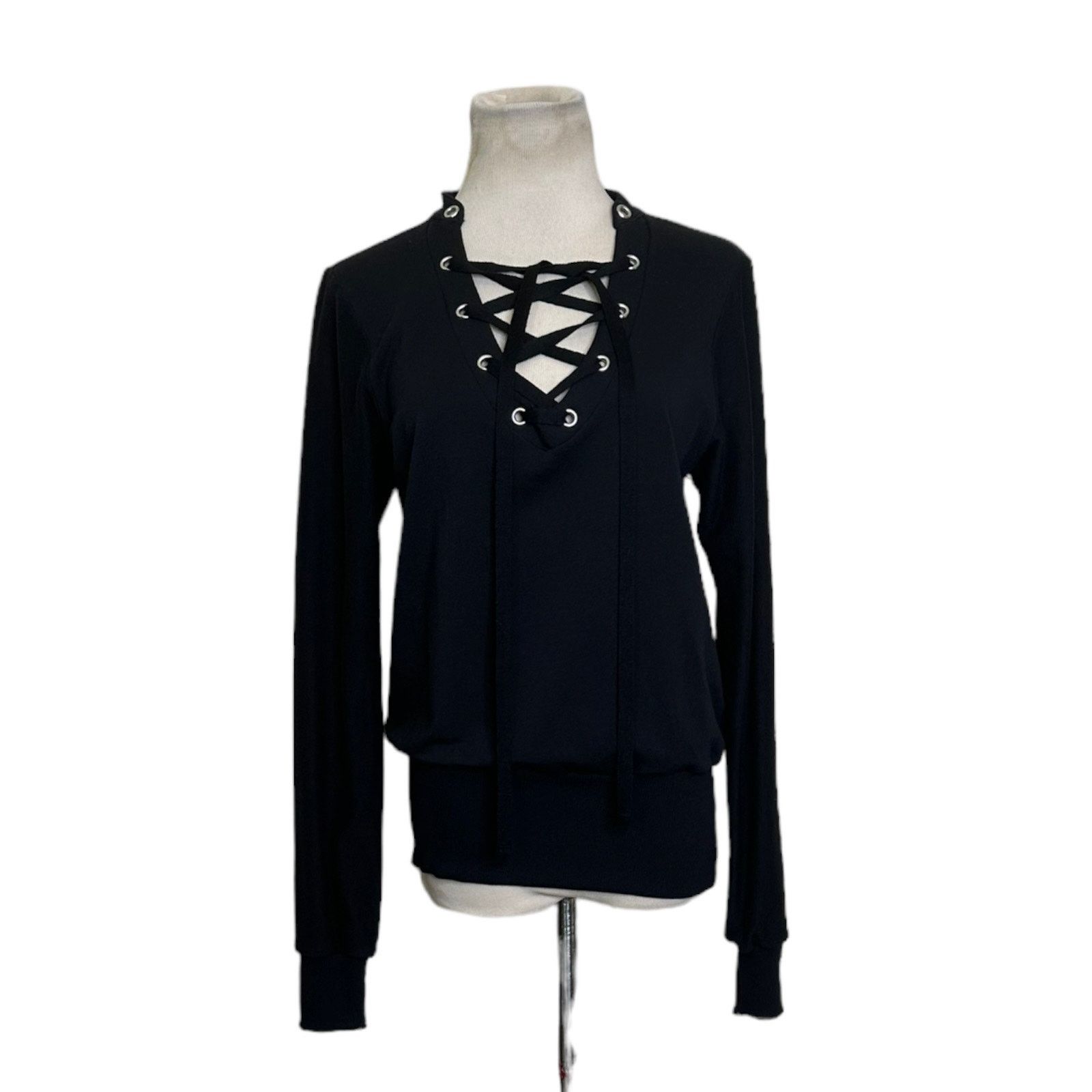 L'AGENCE L'agence Black Josilyn Lace Up Sweatshirt size Small Size S / US 4 / IT 40 - 10 Thumbnail