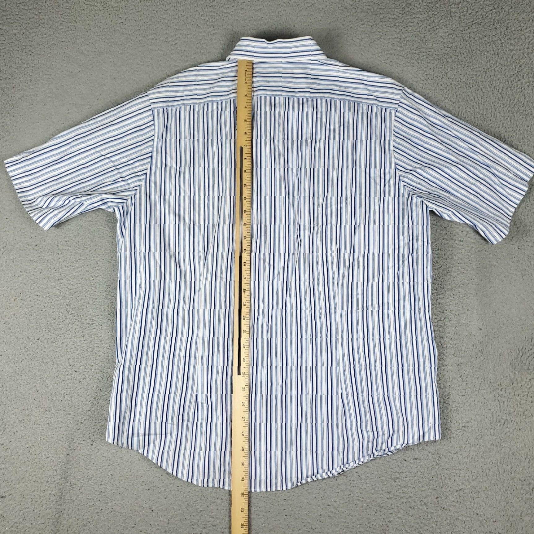 Faconnable Façonnable Blue Striped Button-Up Shirt Men’s XL Casual Short Sleeve Modern Preppy Size US XL / EU 56 / 4 - 3 Thumbnail