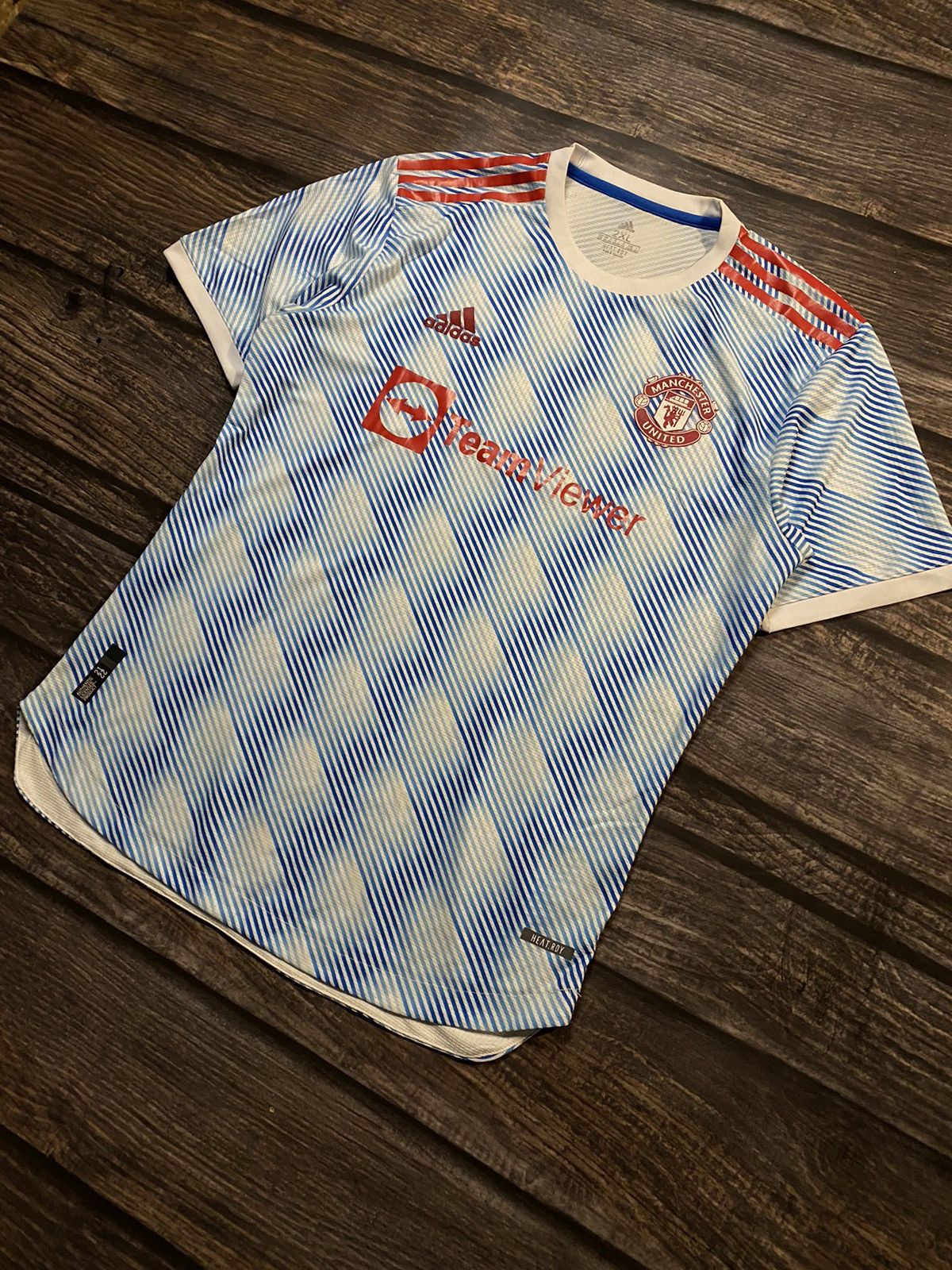 Adidas RARE ❗️ ADIDAS MANCHESTER UNITED STRIPED JERSEY Size US XL / EU 56 / 4 - 3 Thumbnail