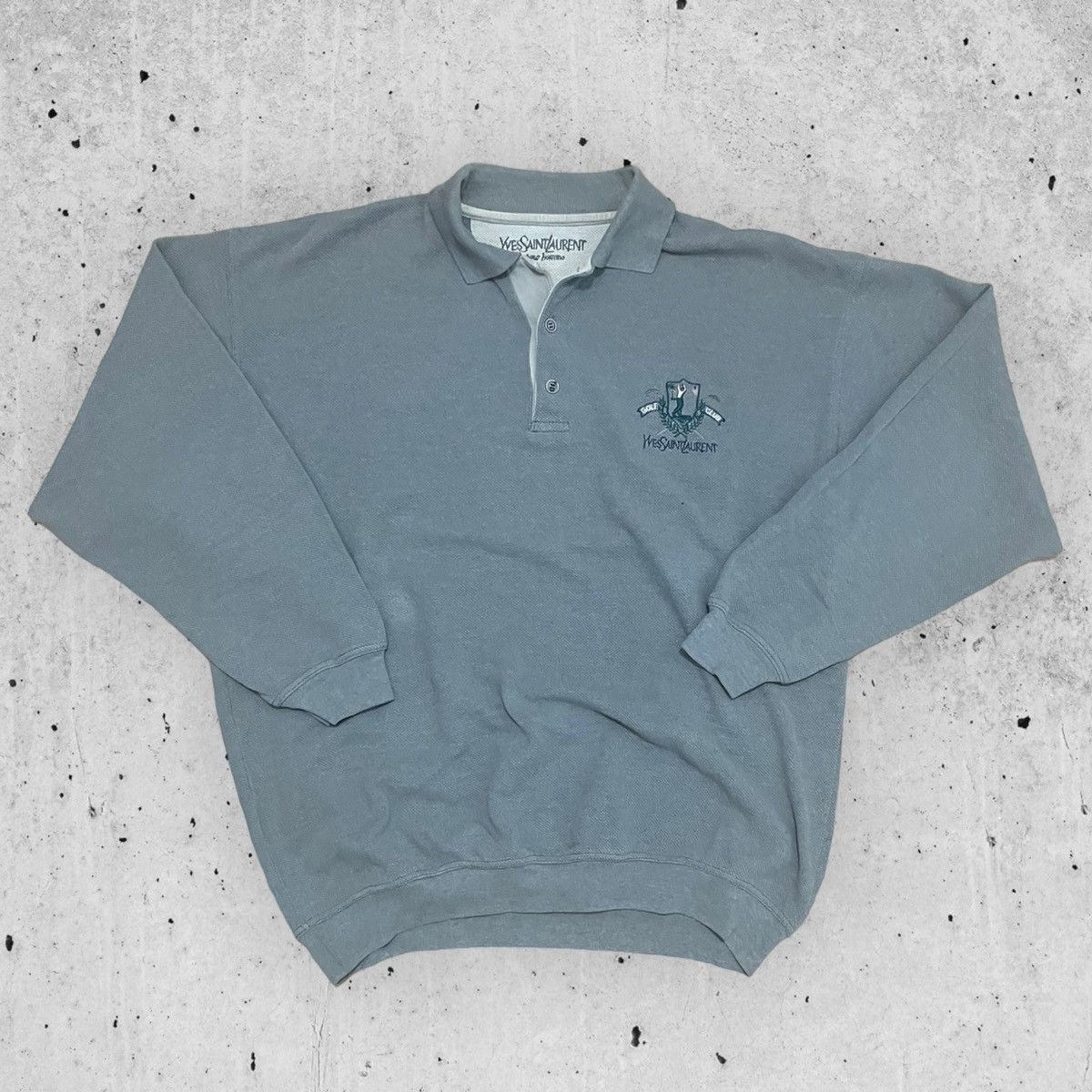 image of Archival Clothing x Vintage YVES Saint Laurent 70's Y2K Sweatshirt in Grey, Men's (Size Large)