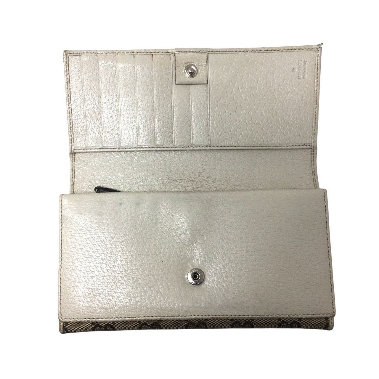 Gucci Gucci GG Canvas Beige & White Leather Double Layer Wallet Size ONE SIZE - 2 Thumbnail