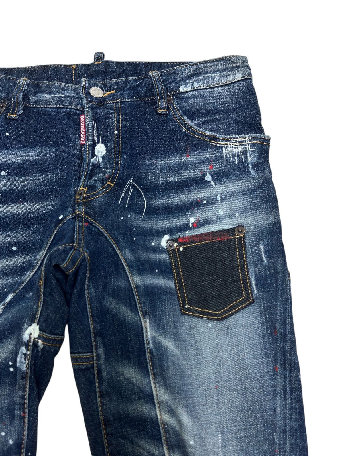 Dsquared2 DSQUARED2 Paint Splatter Distressed Denim Jeans Vintage Wash Size US 29 - 4 Thumbnail