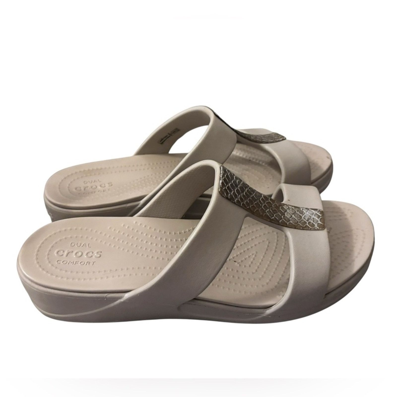 Crocs Crocs Monterey Metallic Wedge Sandals Size US 10 / IT 40 - 2 Thumbnail