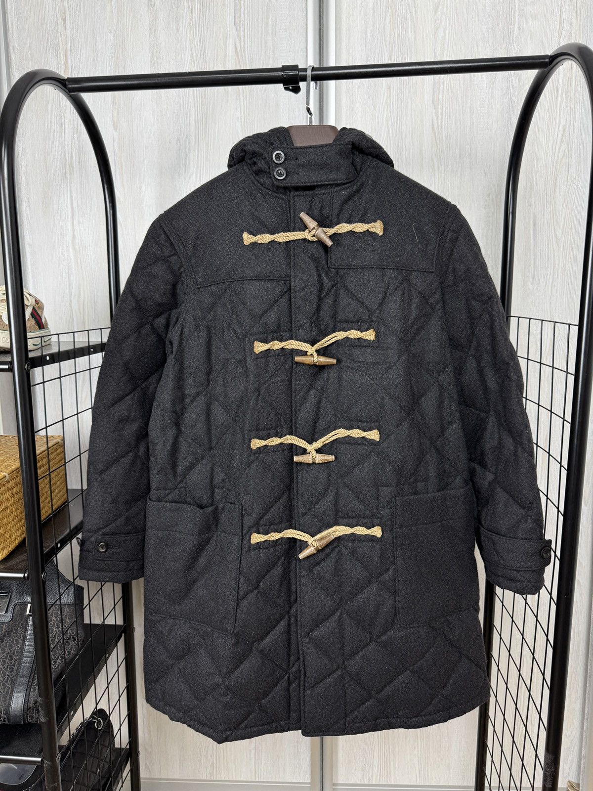 Ralph Lauren Ralph Lauren Quilted Toggle Cashmere Dark Gray Jacket Coat Size US L / EU 52-54 / 3 - 1 Thumbnail