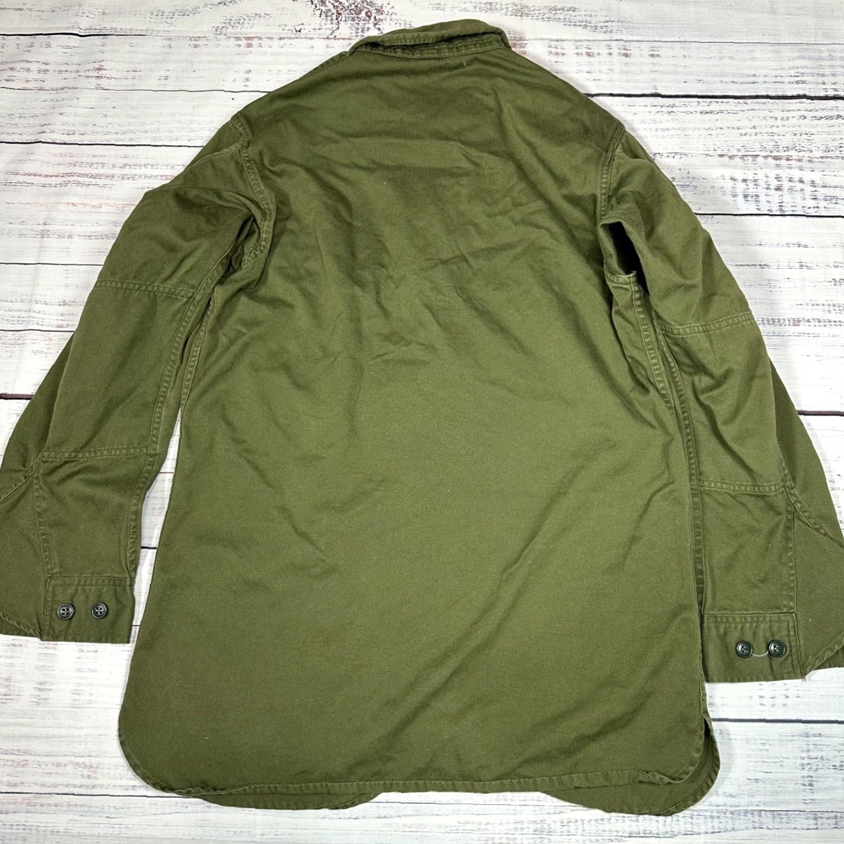 Vintage Womens Jacket Military Green Size M Long Sleeve Chest Pockets - Unbranded Cotton Zip Front Basic Jacket Womens M Green Size M / US 6-8 / IT 42-44 - 4 Thumbnail