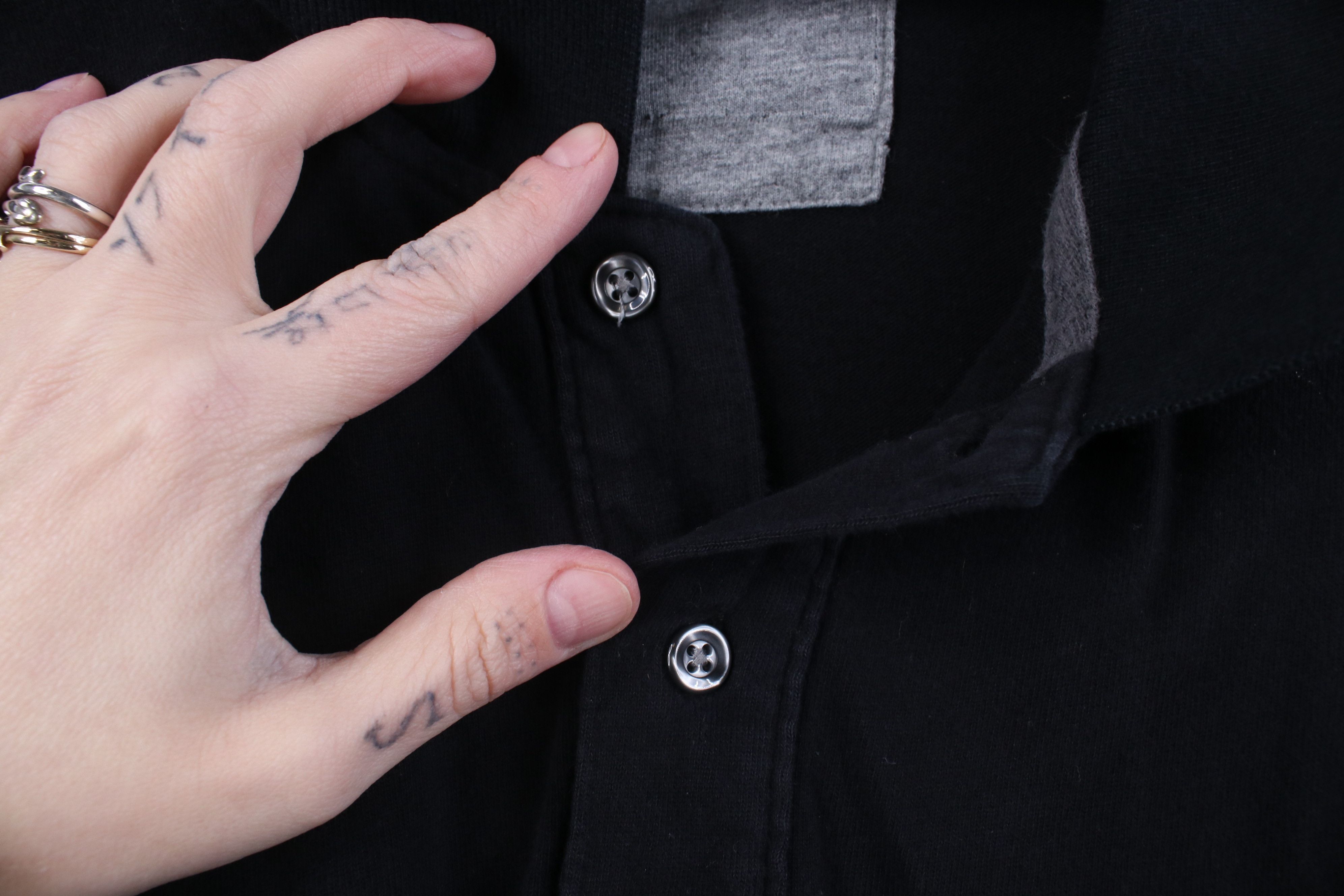 Vintage Vintage 90s Y2K Streetwear Knit Long Sleeve Rugby Polo Black Size US L / EU 52-54 / 3 - 4 Thumbnail