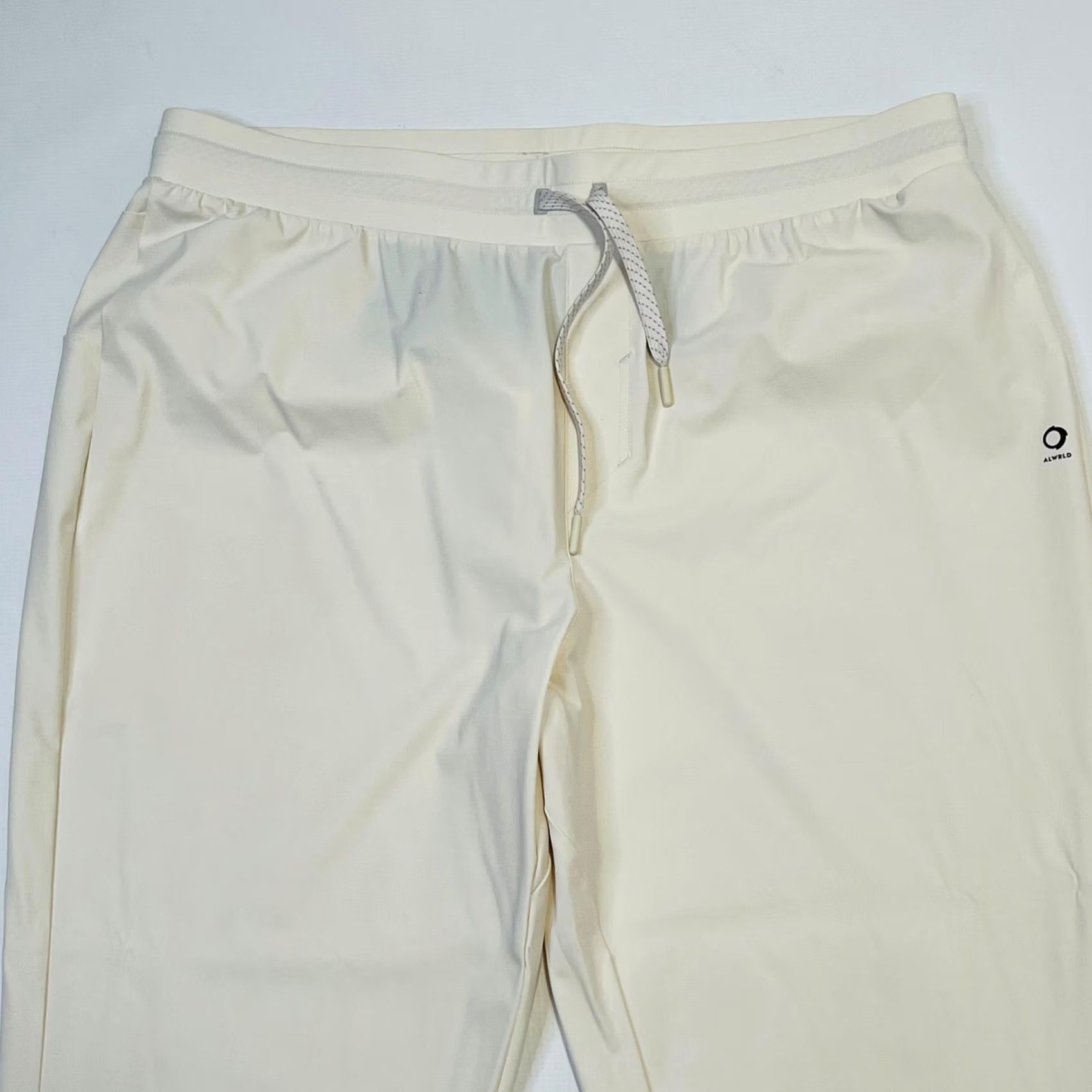 Vintage ALWRLD Pants Mens XL Cream Recycled Nylon Zip Ankle Stretch Athletic Joggers Size US 36 / EU 52 - 6 Thumbnail