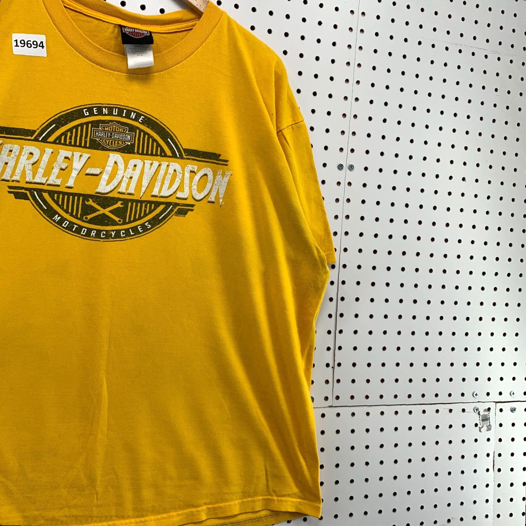 Harley Davidson Harley-Davidson Shirt Mens 2XL Yellow Motorcycle Graphic Print Crew Neck Short Sleeve VINTAGE 90s Men Size US XXL / EU 58 / 5 - 5 Thumbnail