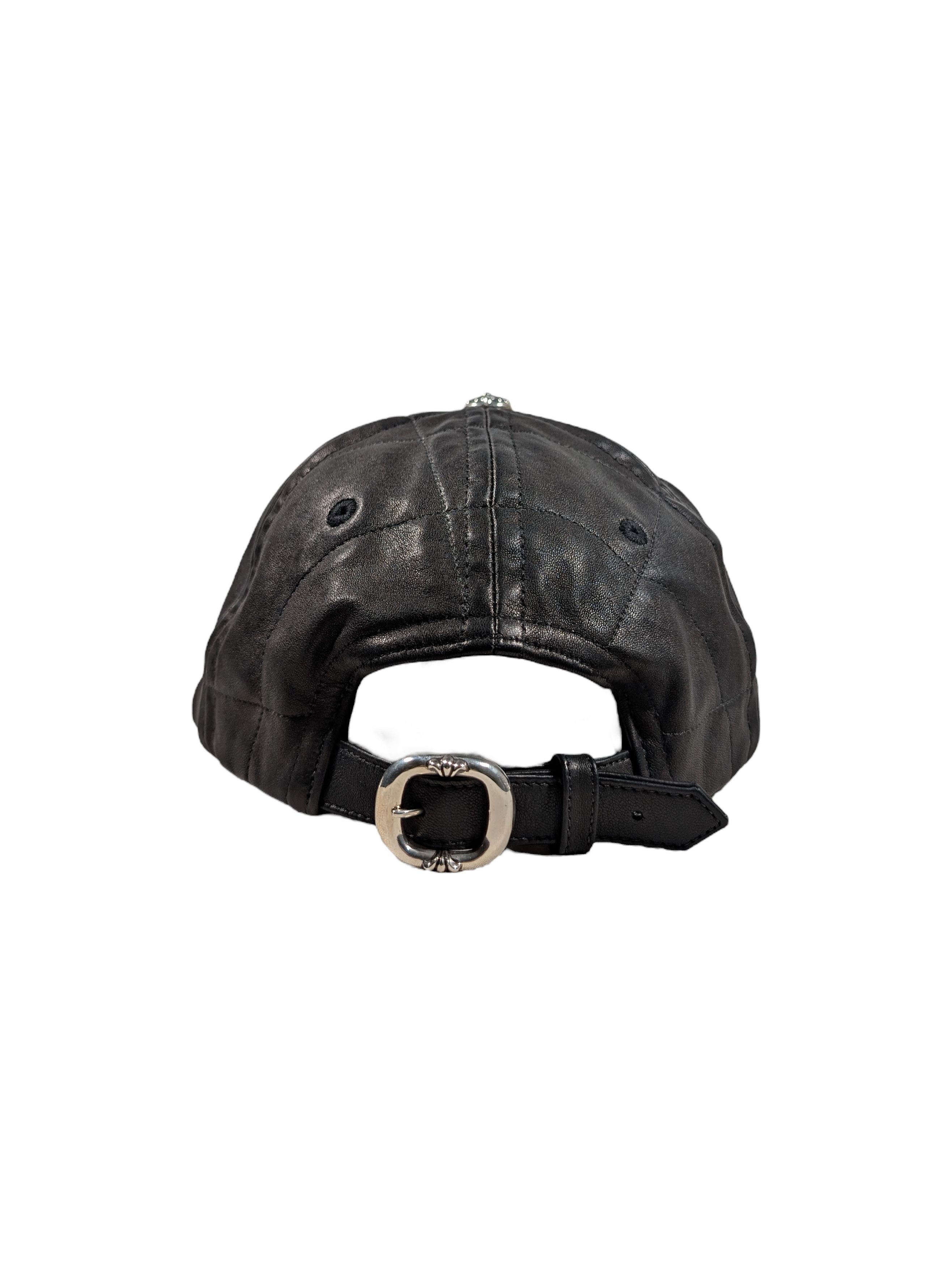 Chrome Hearts Chrome Hearts Spiderweb Silver Cross Leather Hat Black Size ONE SIZE - 2 Thumbnail