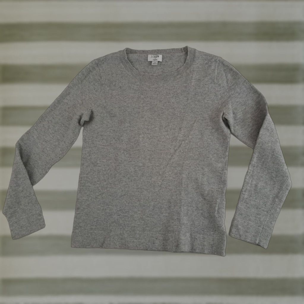 J.Crew VINTAGE J.CREW Sweater Teddie Merino Wool Gray Woman sz Small Pullover Long Sleeve Regular Knit Size S / US 4 / IT 40 - 1 Thumbnail