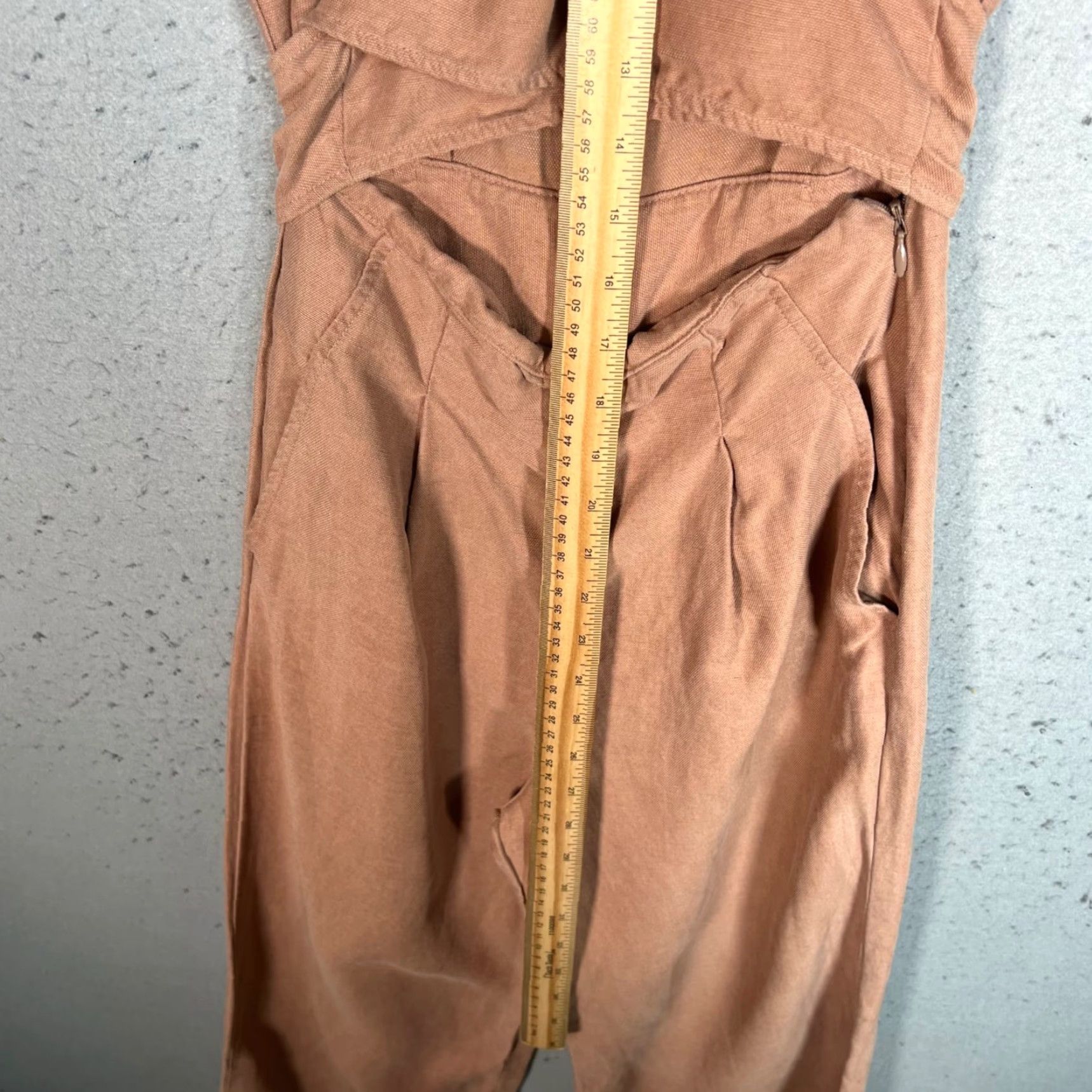 Vintage Wilfred Jumpsuit Womens 00 Brown Lyocell & Linen Blend V-Neck Size 24" / US 00 / IT 34 - 6 Thumbnail