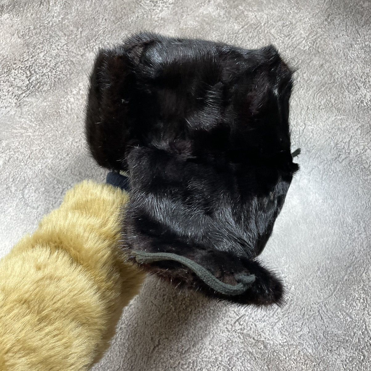 Vintage Vintage 90s Mohair Fuzzy Beanie Black Ushanka Hat Grunge OS Size ONE SIZE - 2 Thumbnail