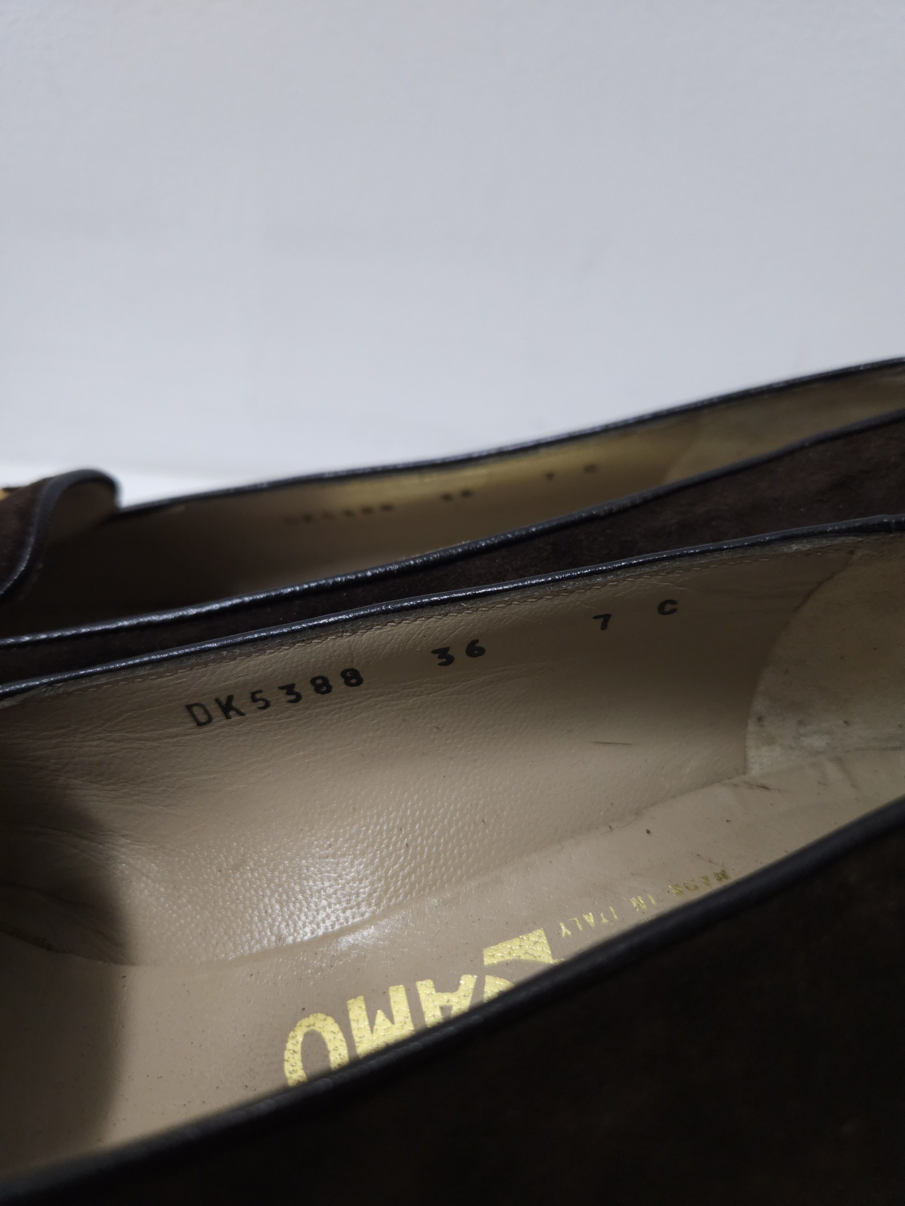 Salvatore Ferragamo Vintage Ferragamo brown suede loafers with gold hardware Size US 7 / IT 37 - 21 Thumbnail